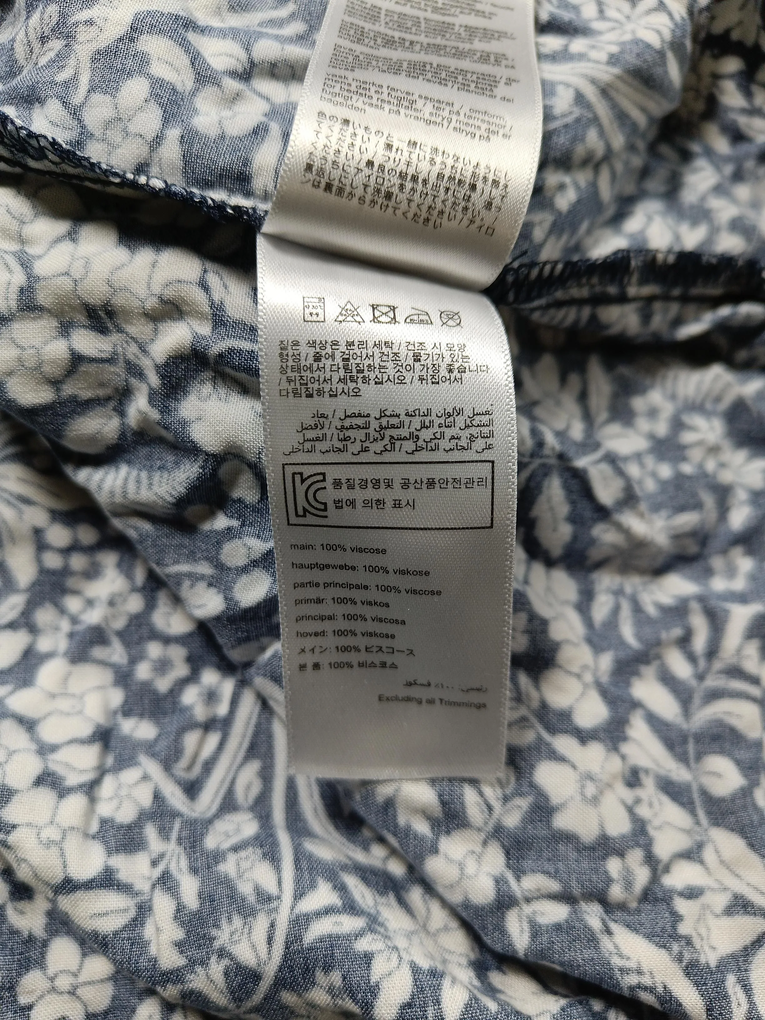 Joules Women's Top L Blue Floral 100% Viscose Long Sleeve V-Neck Basic - Image 6