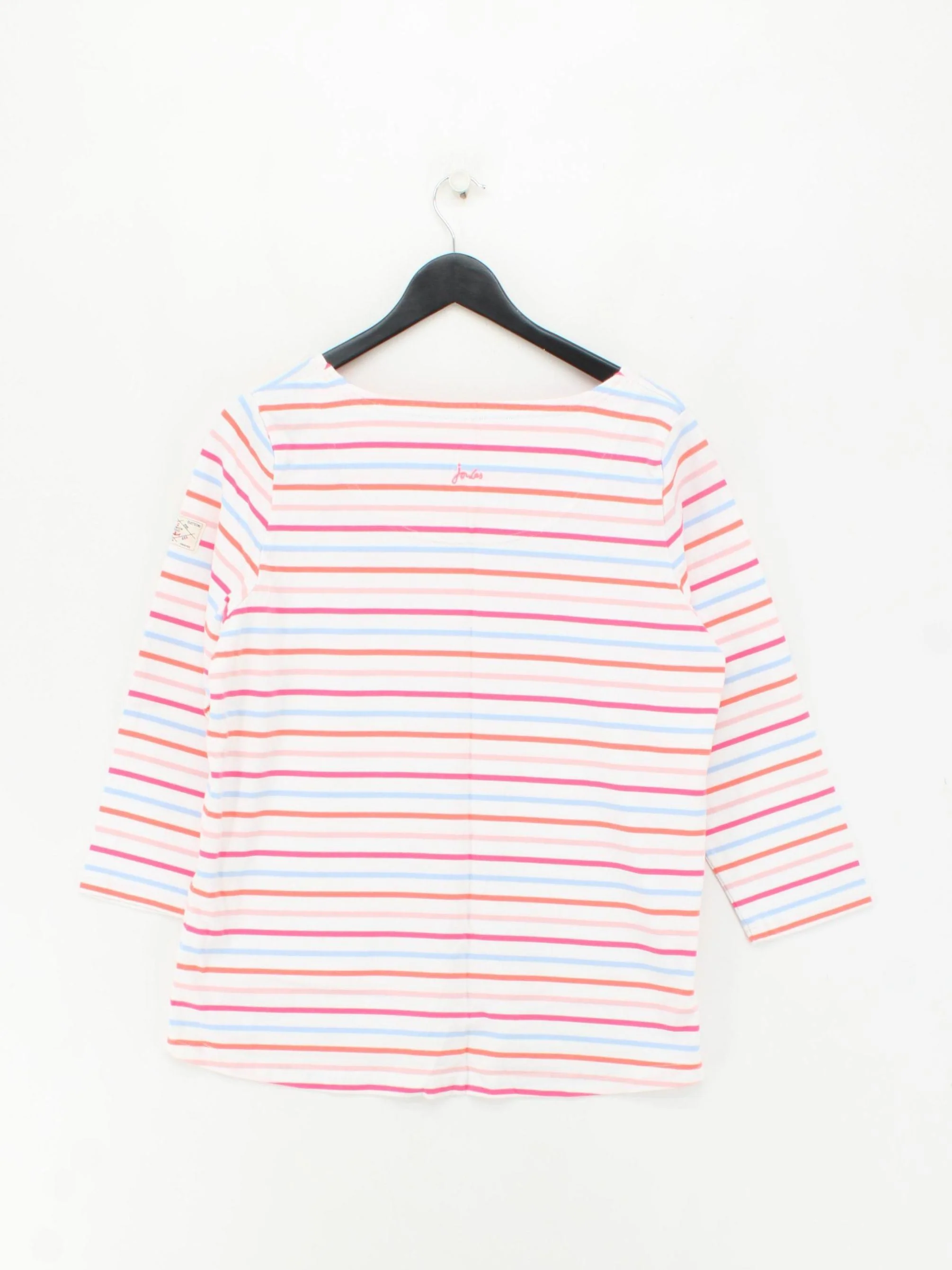 Joules Women's Top L Multi Striped 100% Cotton 3/4 Sleeve Round Neck Basic - Image 2