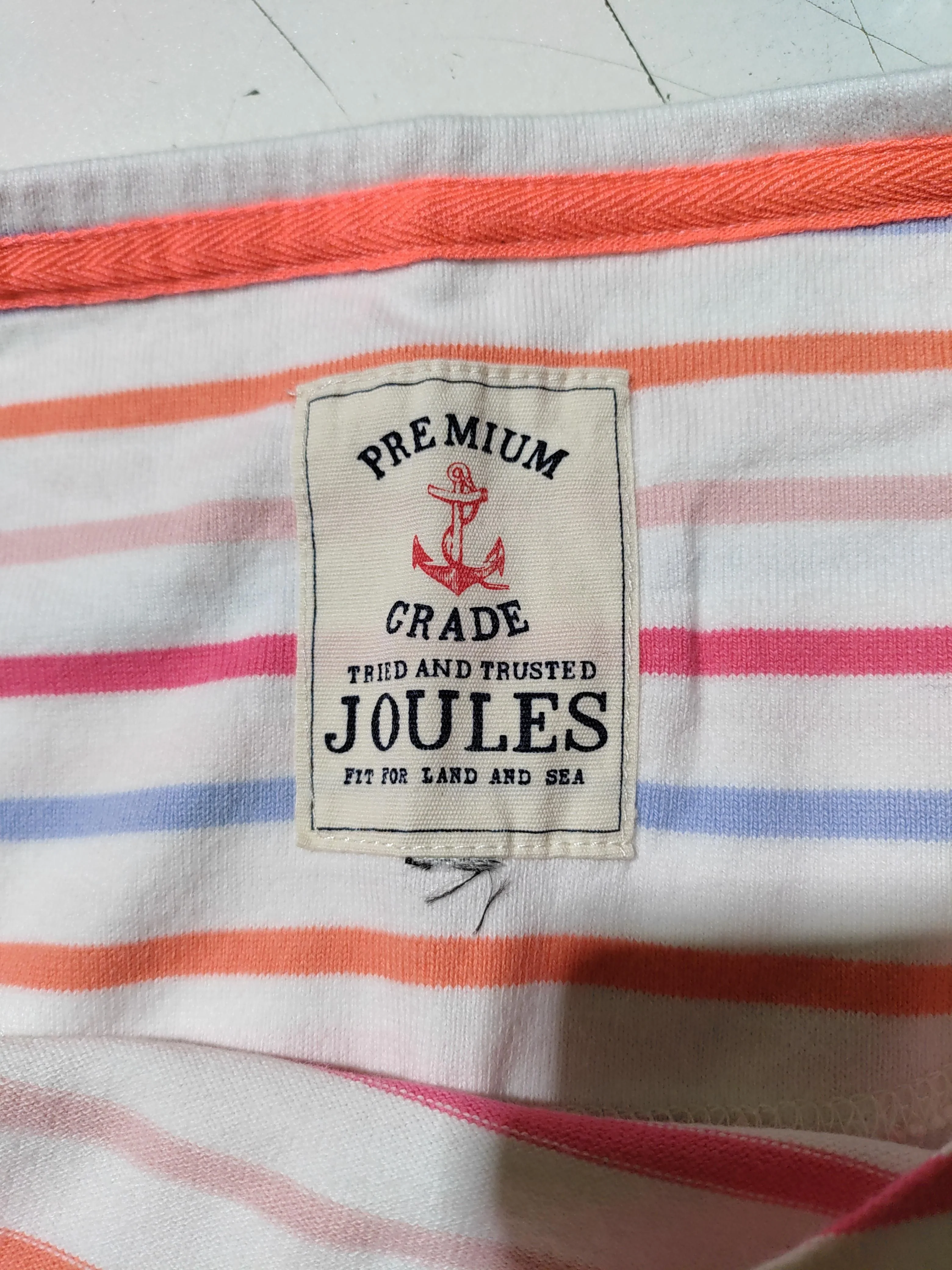 Joules Women's Top L Multi Striped 100% Cotton 3/4 Sleeve Round Neck Basic - Image 5