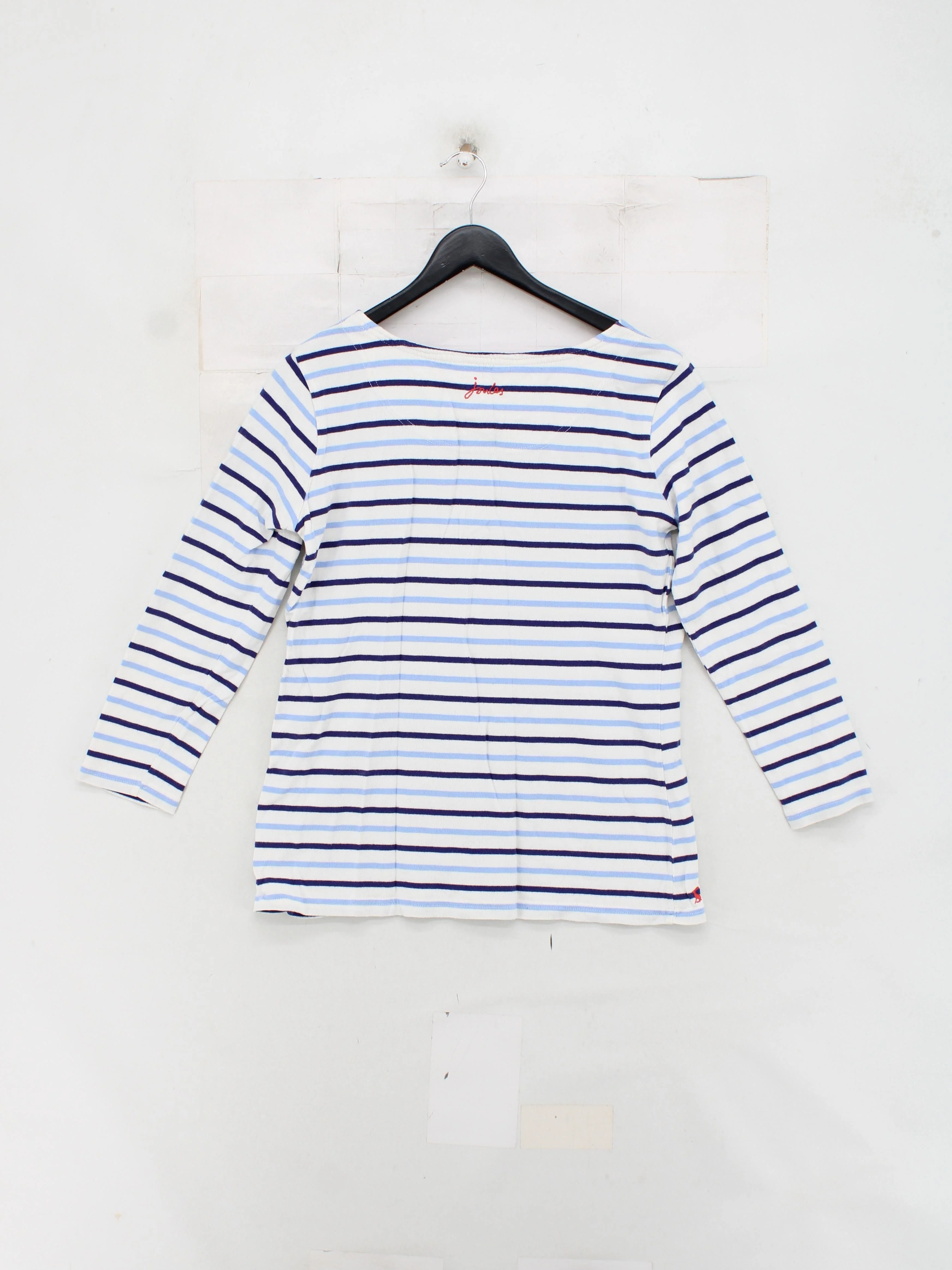 Joules Women's Top M Multi Striped 100% Cotton 3/4 Sleeve Round Neck Basic - Image 2