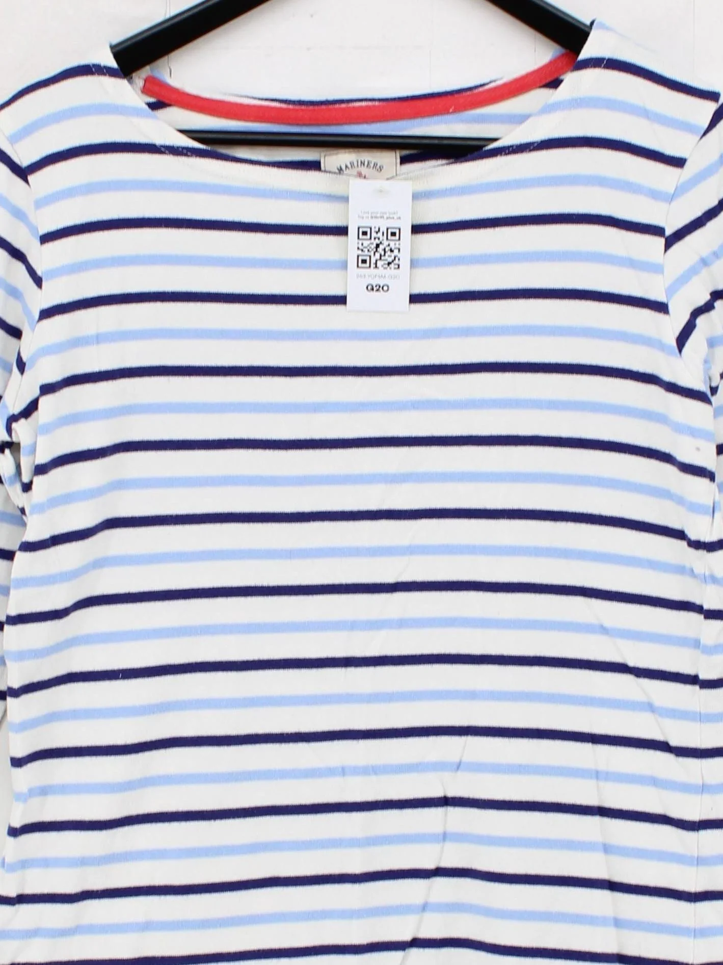 Joules Women's Top M Multi Striped 100% Cotton 3/4 Sleeve Round Neck Basic - Image 3