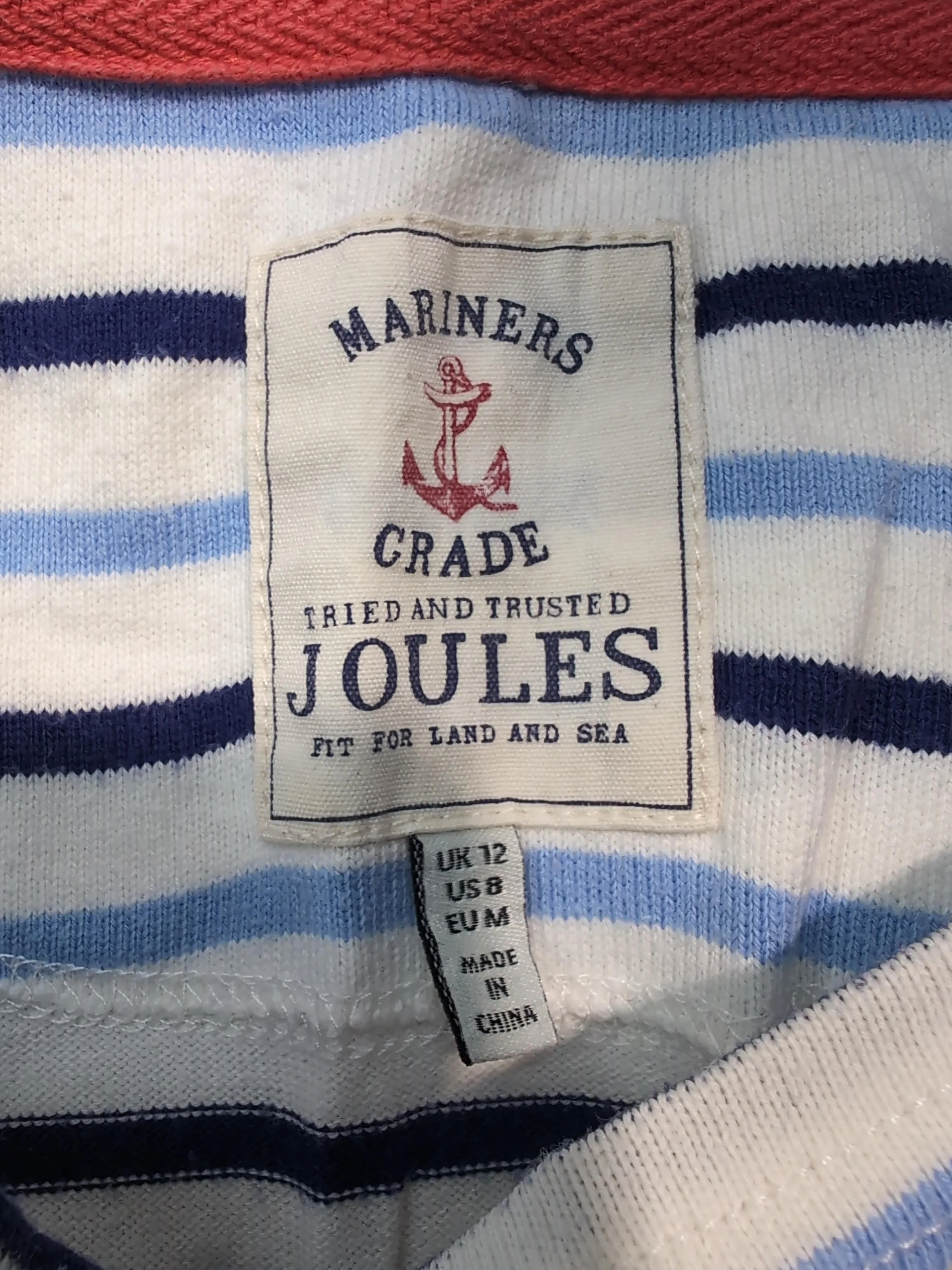 Joules Women's Top M Multi Striped 100% Cotton 3/4 Sleeve Round Neck Basic - Image 6