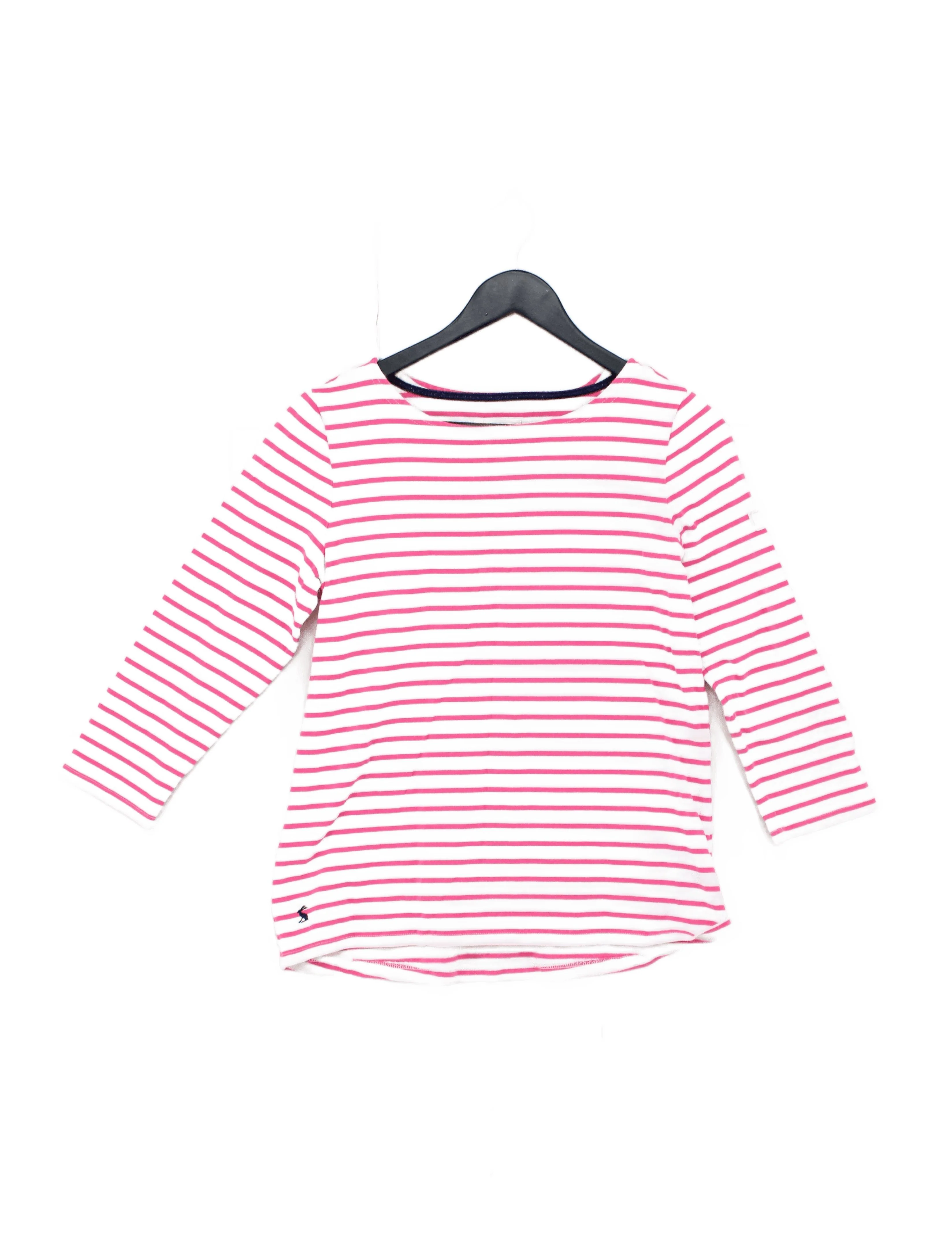 Joules Women's Top M Multi Striped 100% Cotton 3/4 Sleeve Round Neck Basic