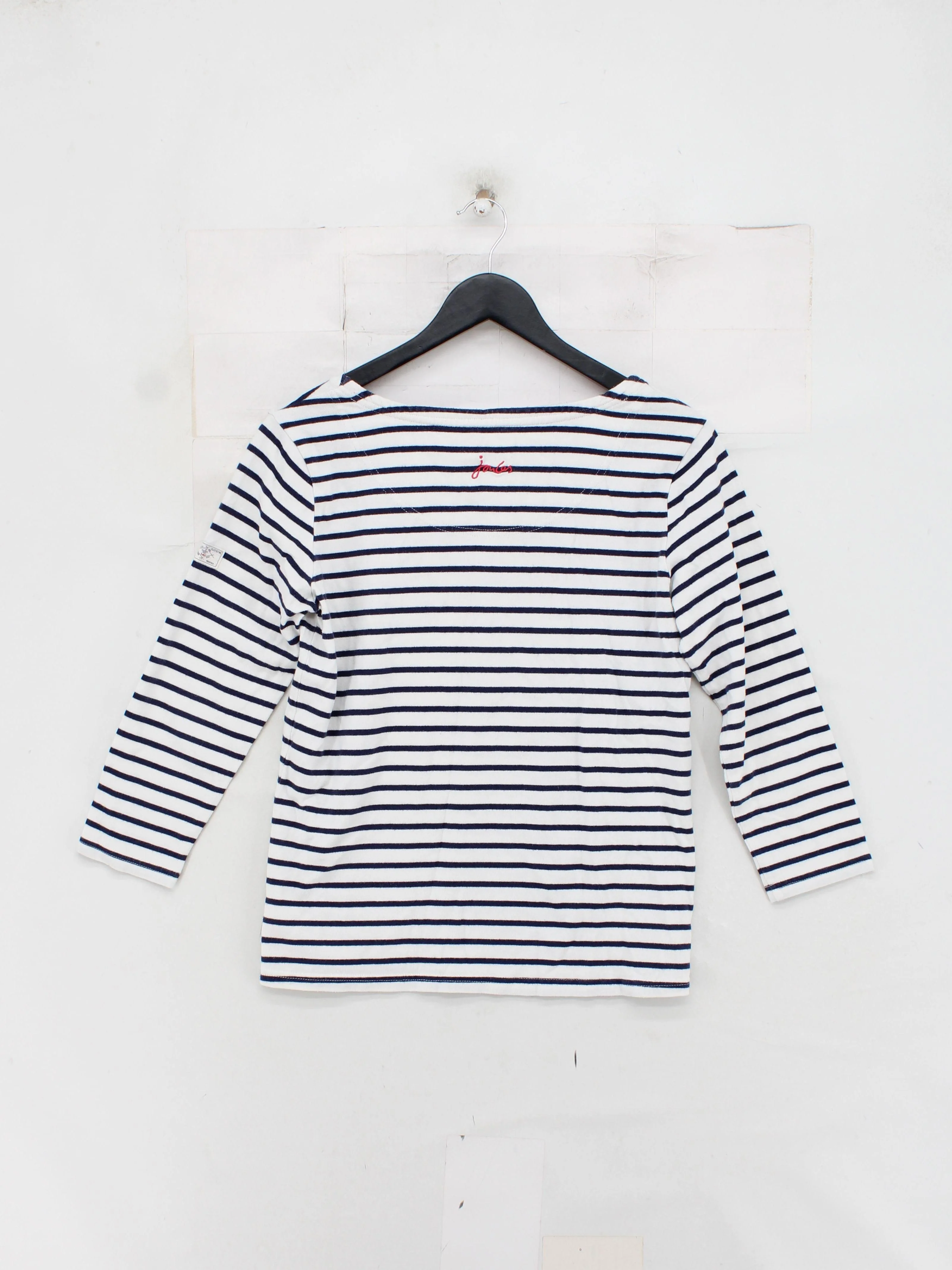 Joules Women's Top M Multi Striped 100% Cotton 3/4 Sleeve Round Neck Basic - Image 2