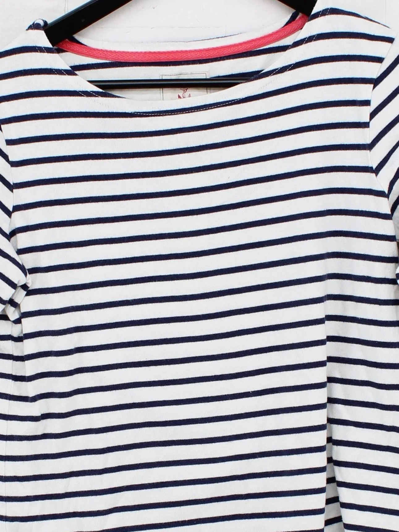 Joules Women's Top M Multi Striped 100% Cotton 3/4 Sleeve Round Neck Basic - Image 3