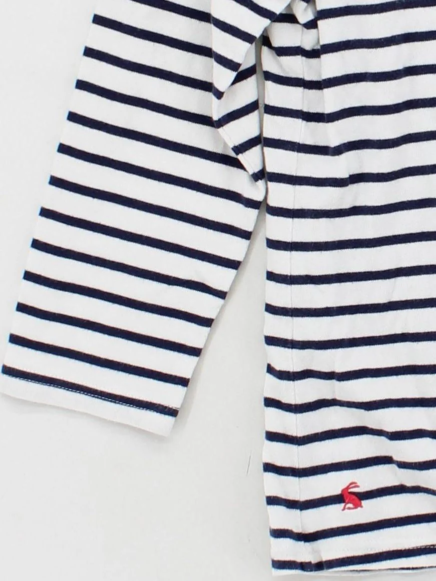 Joules Women's Top M Multi Striped 100% Cotton 3/4 Sleeve Round Neck Basic - Image 4