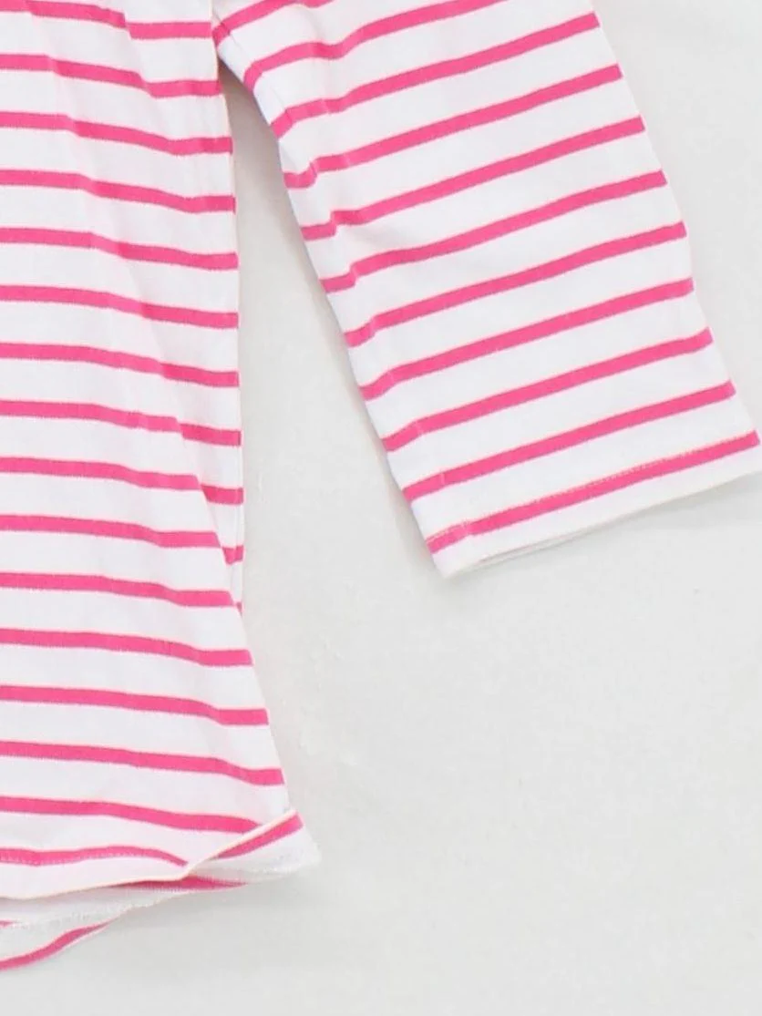 Joules Women's Top M Multi Striped 100% Cotton 3/4 Sleeve Round Neck Basic - Image 4