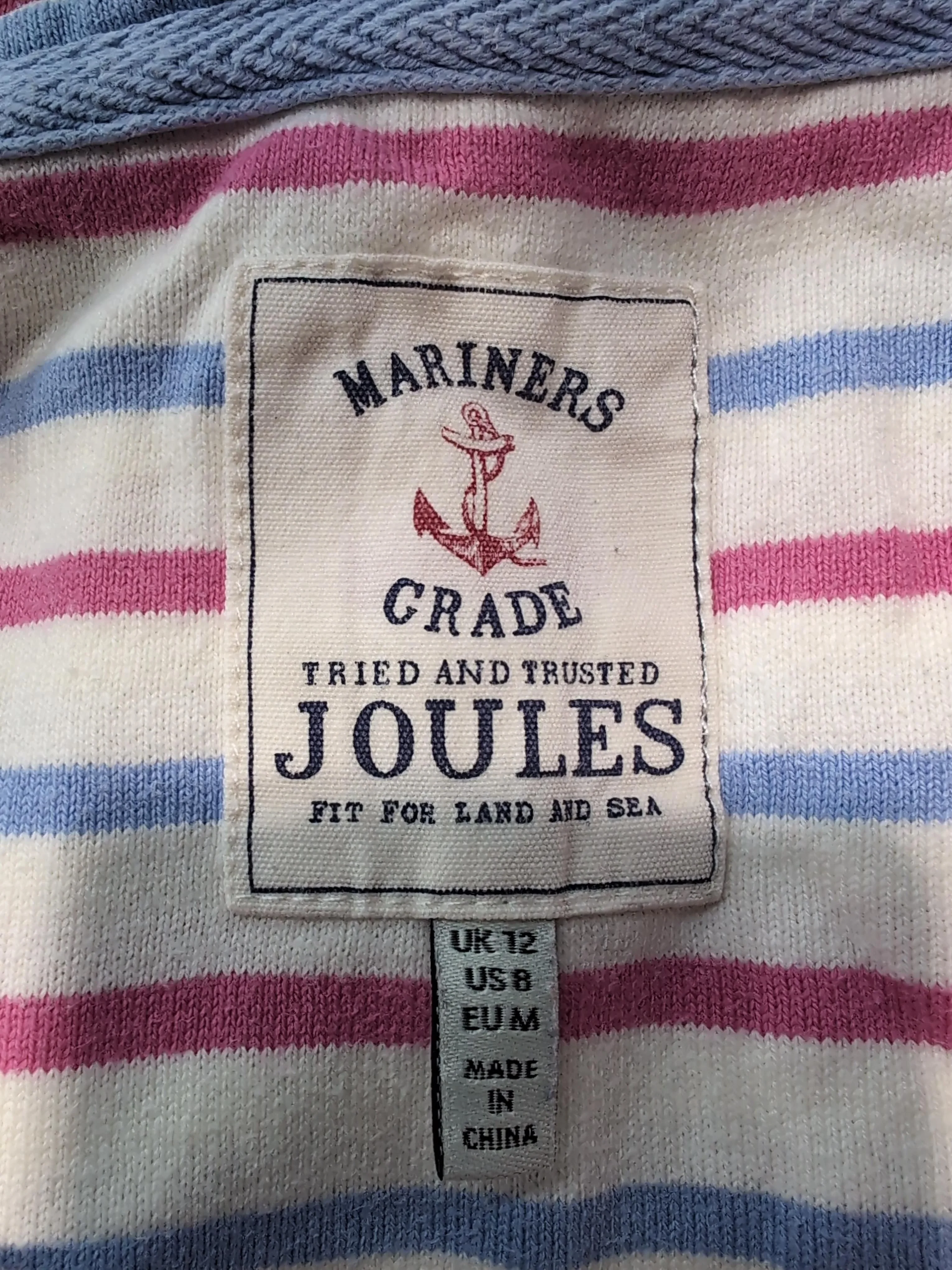 Joules Women's Top M Multi Striped 100% Cotton Long Sleeve Round Neck Basic - Image 6