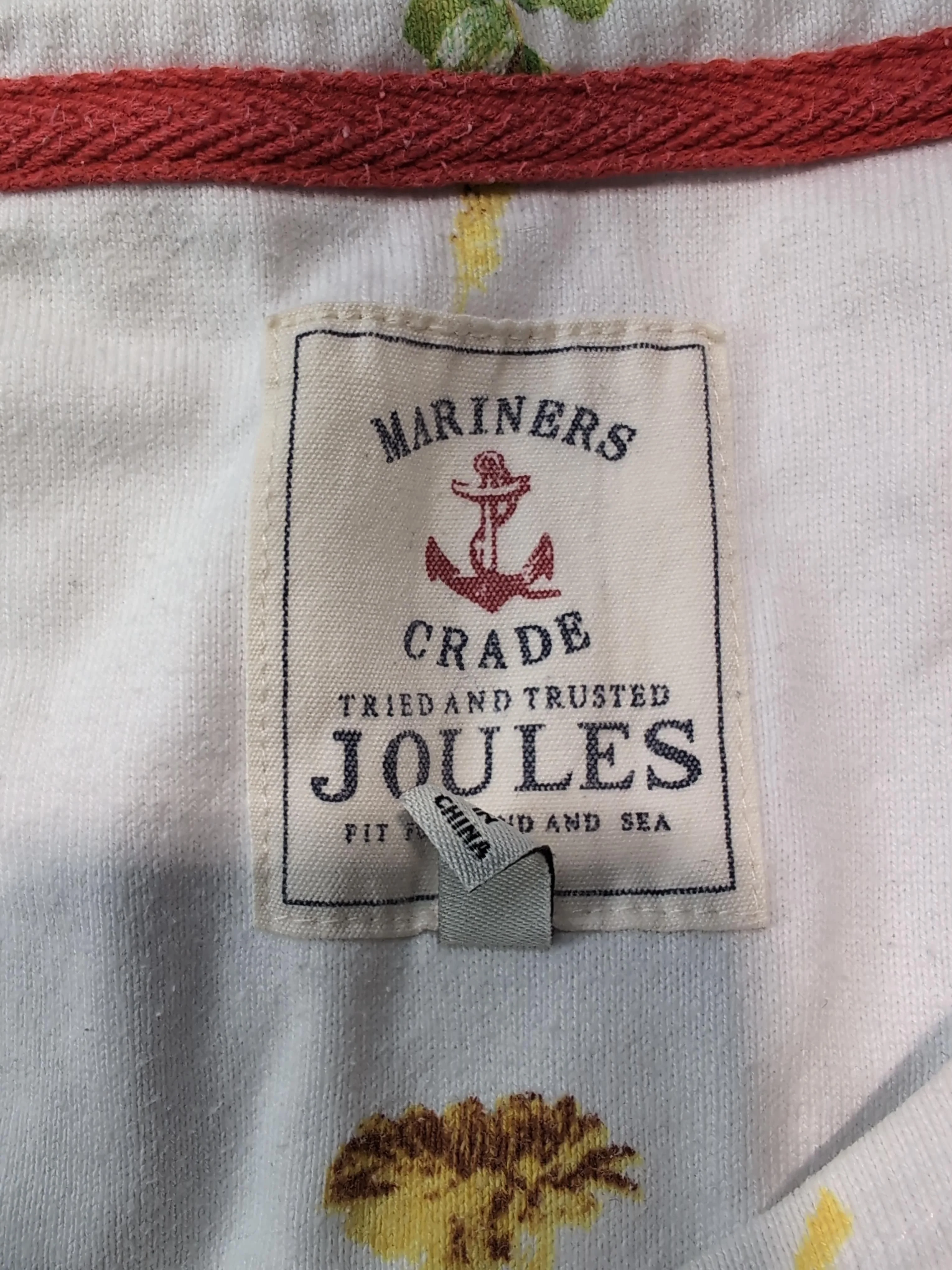 Joules Women's Top M White Floral 100% Cotton Long Sleeve Round Neck Basic - Image 5