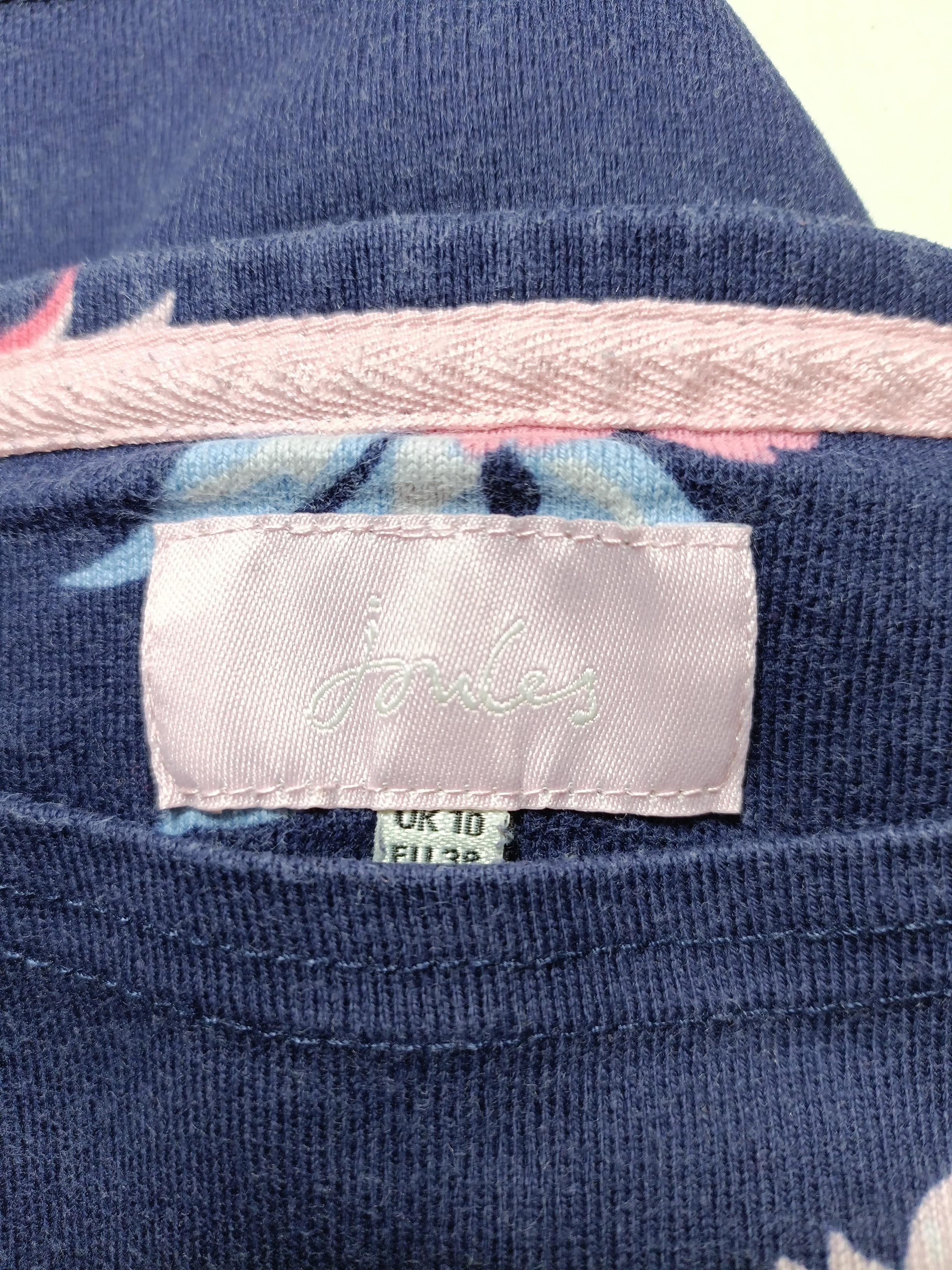 Joules Women's Top S Blue Floral 100% Cotton Long Sleeve Round Neck Basic - Image 5