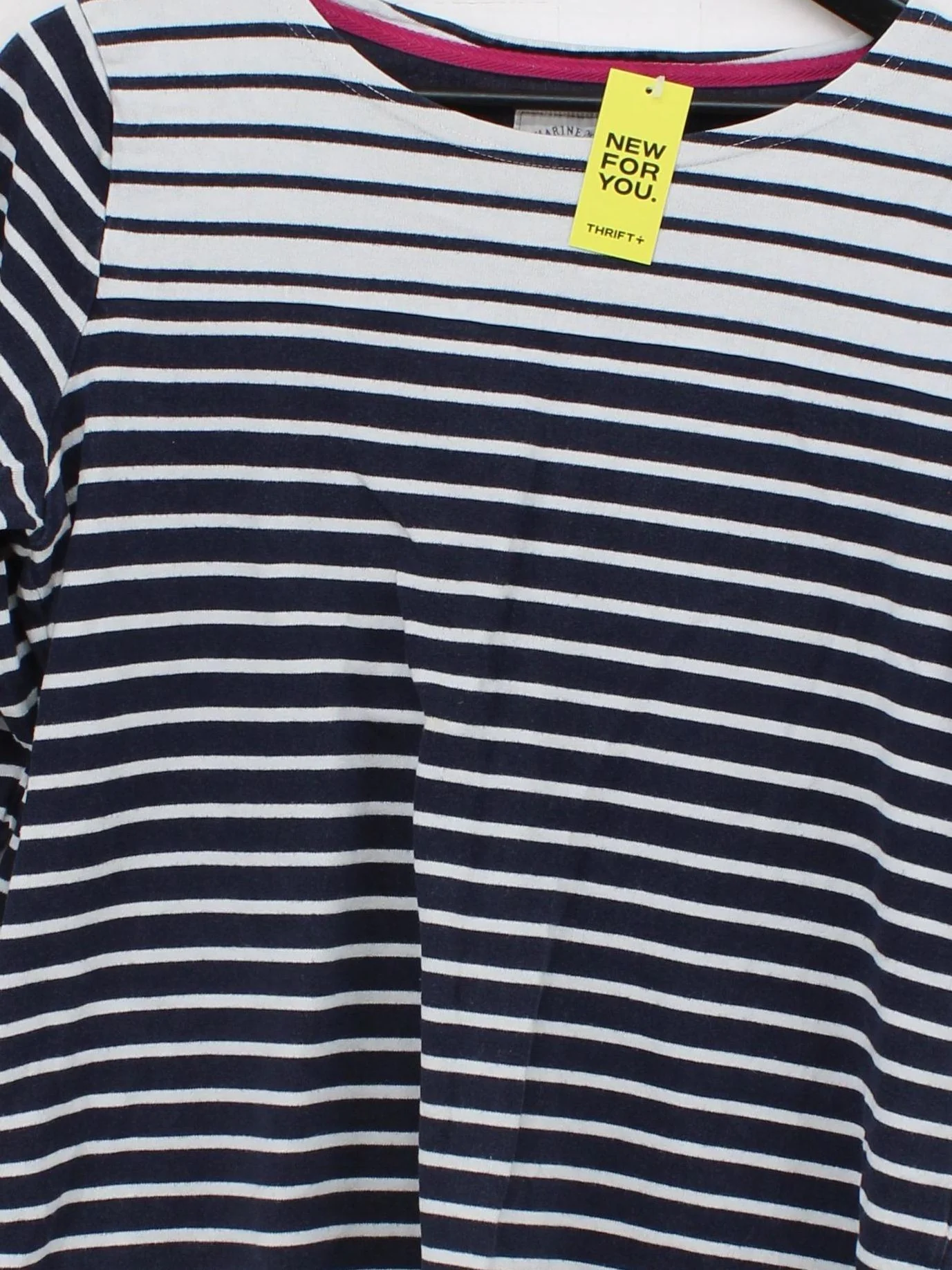Joules Women's Top S Blue Striped 100% Other 3/4 Sleeve Round Neck Basic - Image 3