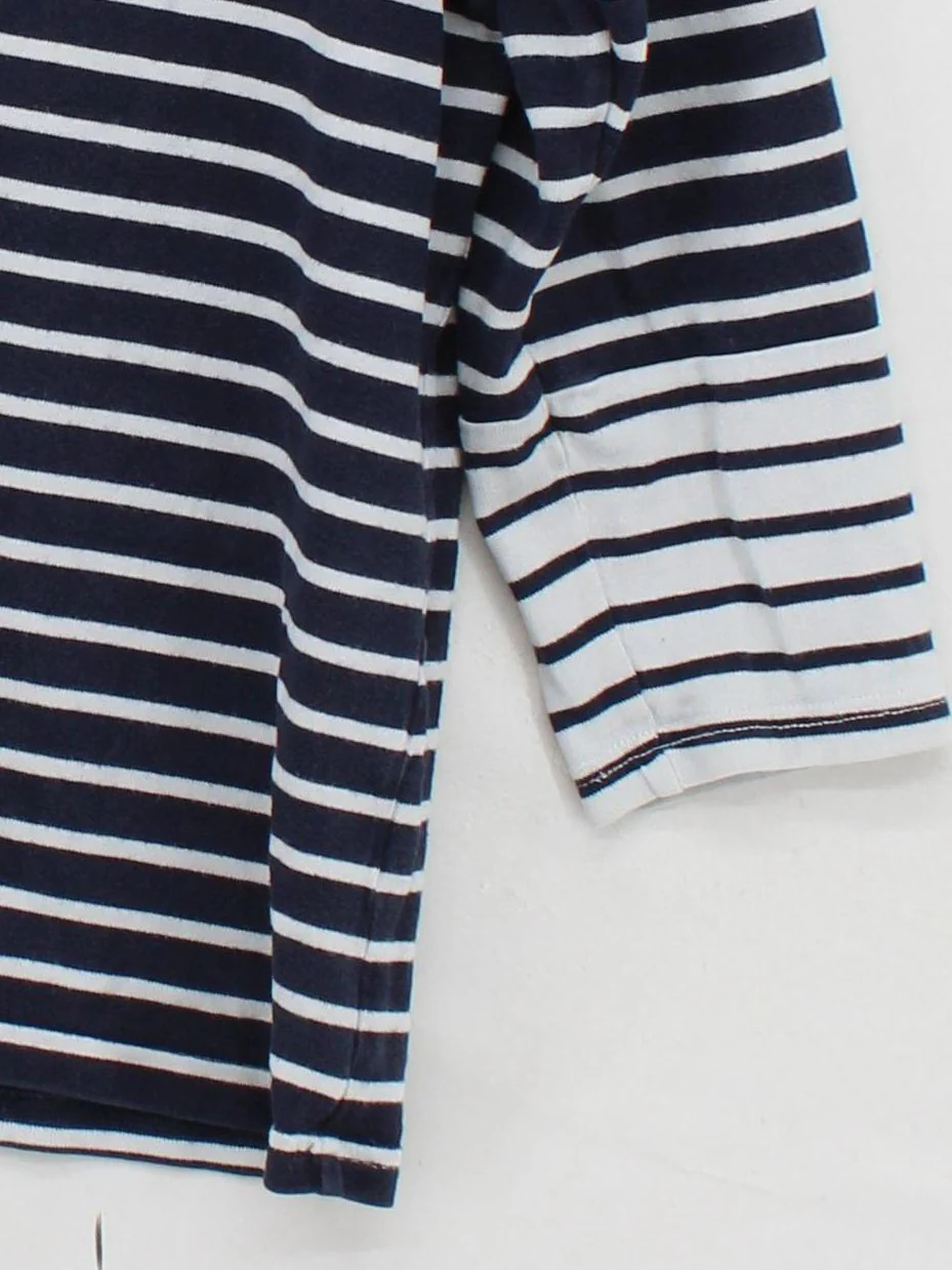 Joules Women's Top S Blue Striped 100% Other 3/4 Sleeve Round Neck Basic - Image 4