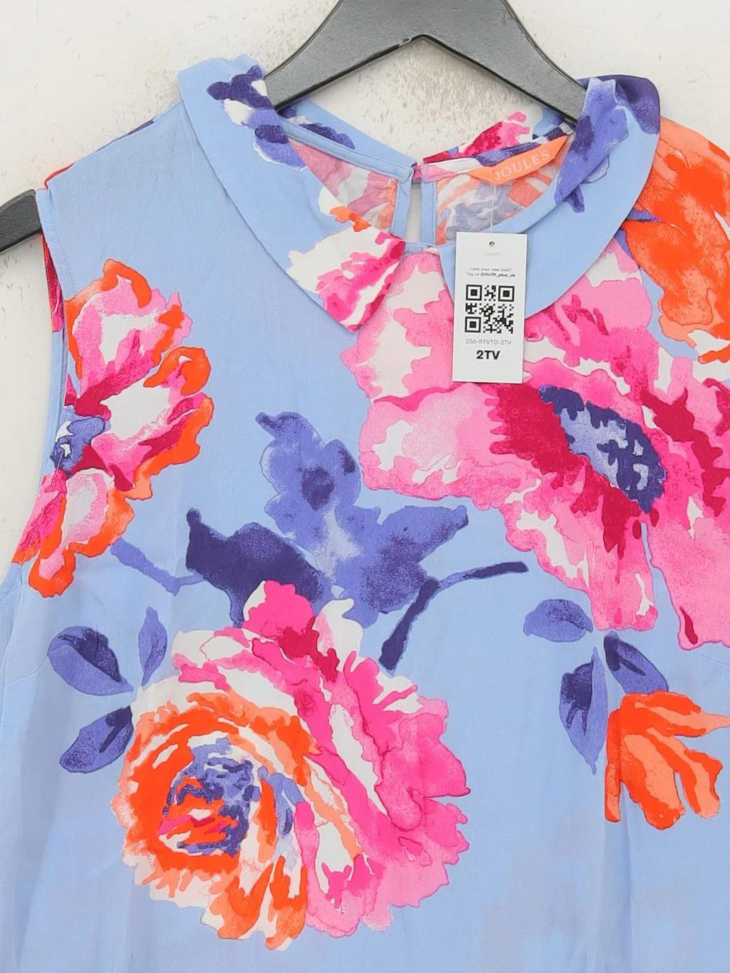 Joules Women's Top S Multi Floral 100% Viscose Sleeveless Collared Basic - Image 3