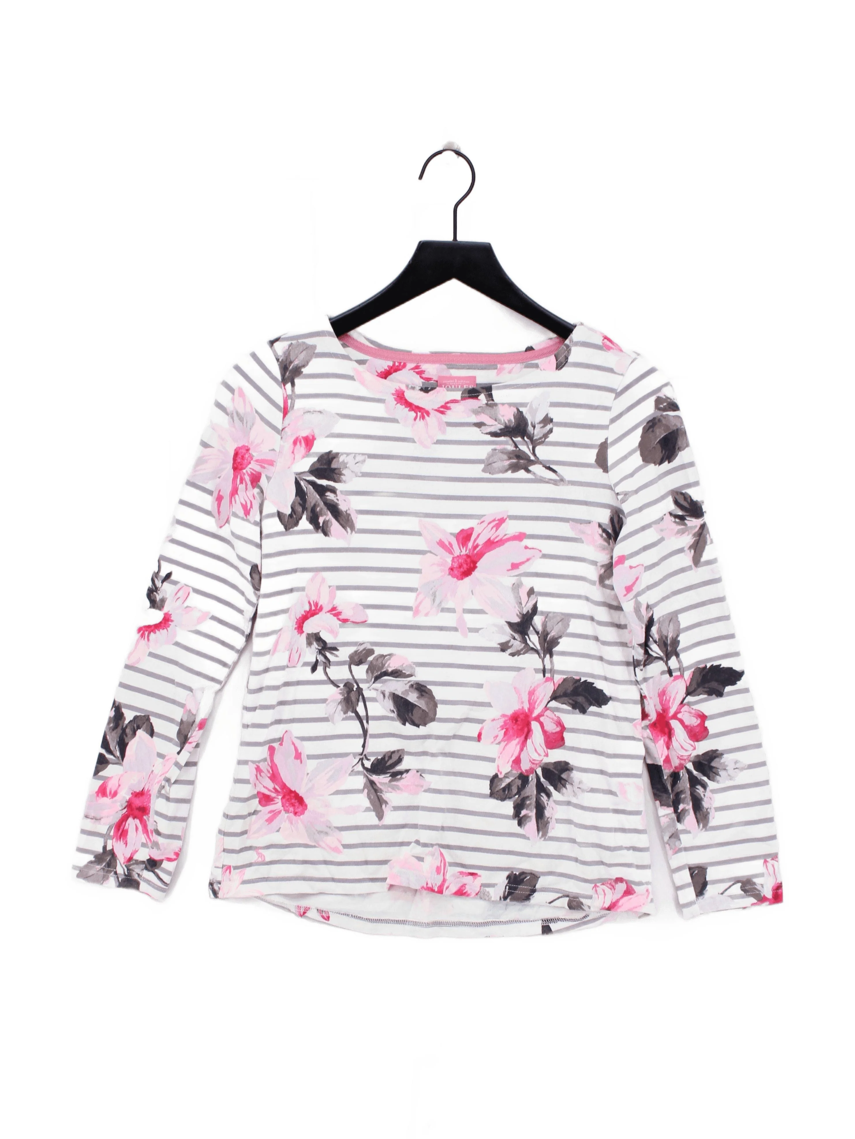 Joules Women's Top S Multi Striped 100% Cotton Long Sleeve Round Neck Basic