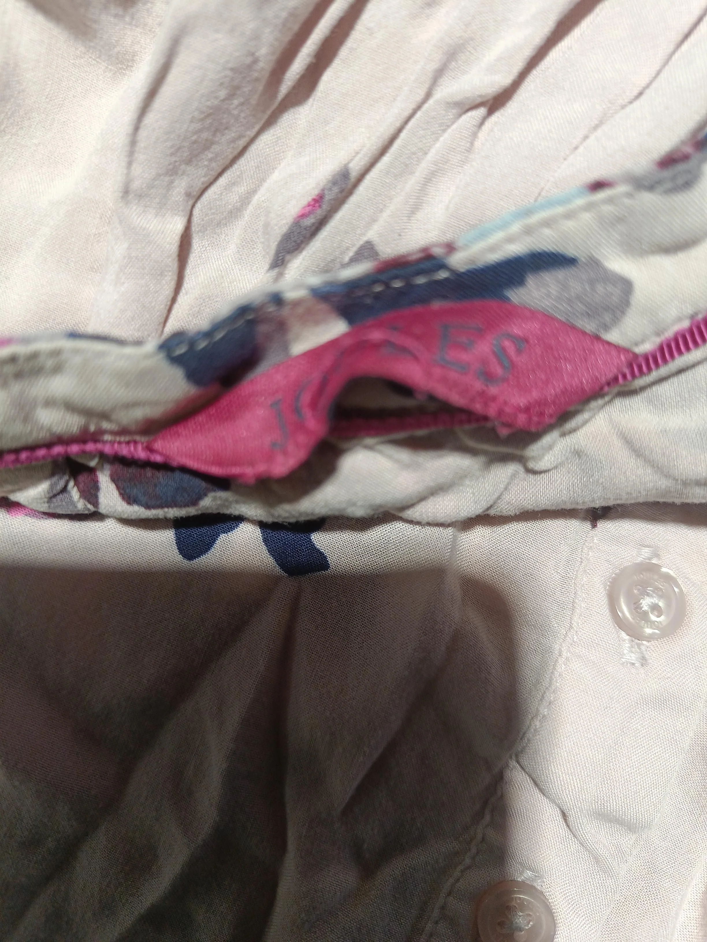 Joules Women's Top S Pink Floral 100% Other Long Sleeve V-Neck Basic - Image 5