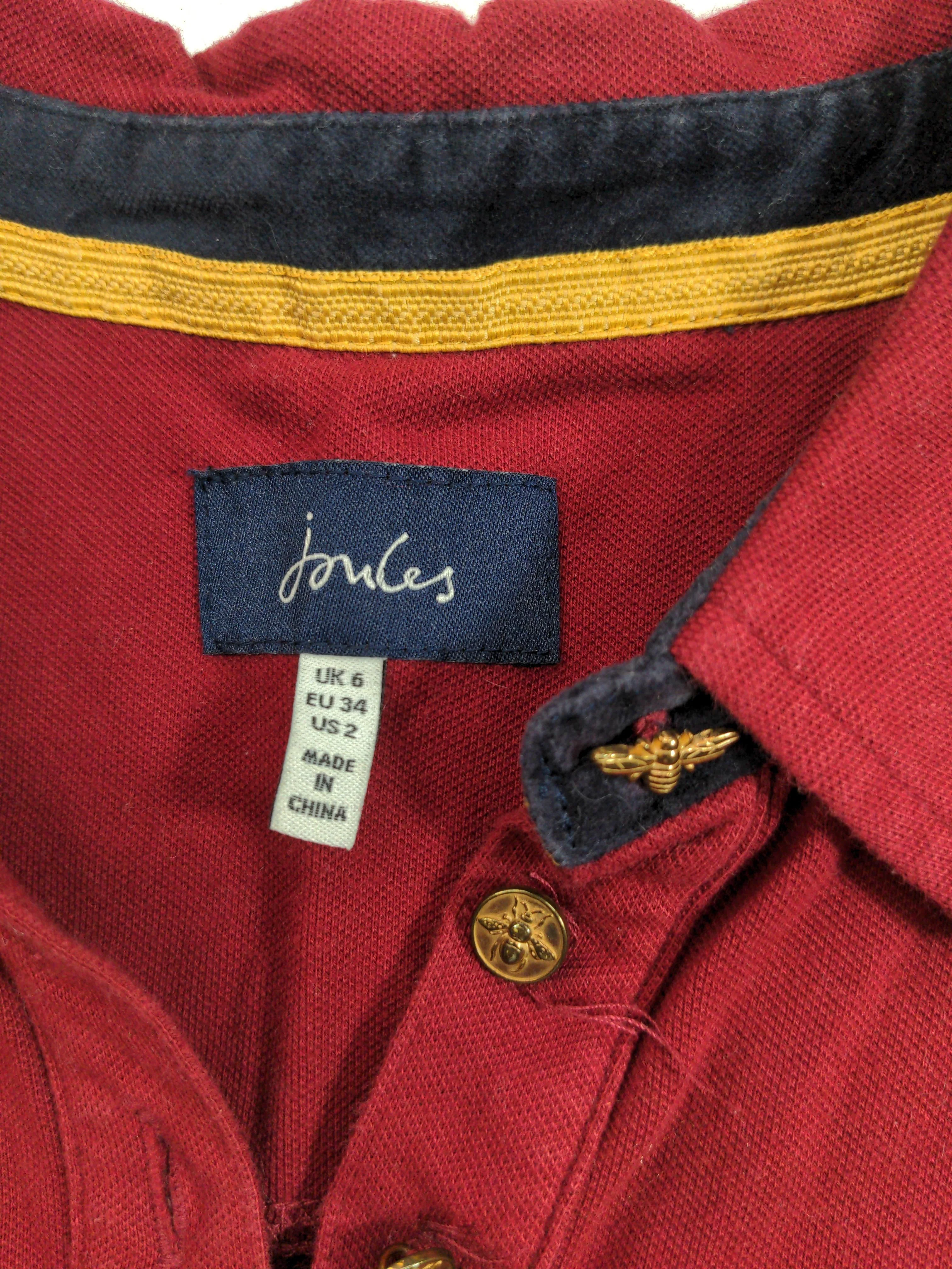 Joules Women's Top S Red Cotton with Elastane Basic - Image 5