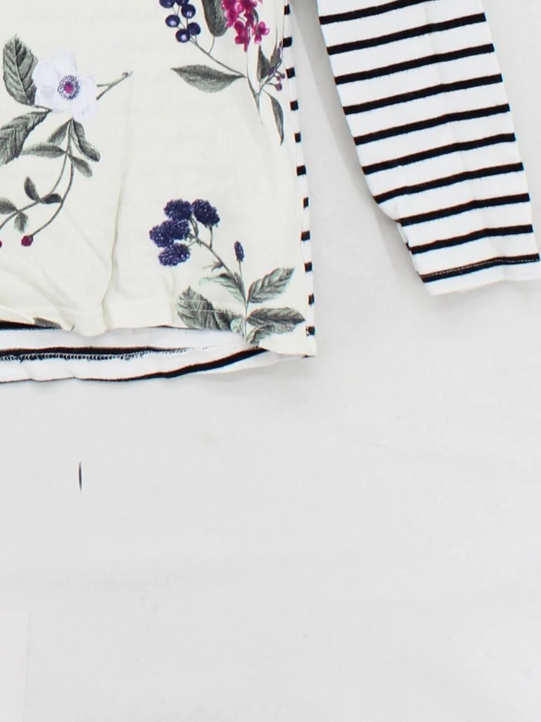 Joules Women's Top S White Striped 100% Cotton Long Sleeve Round Neck Basic - Image 4