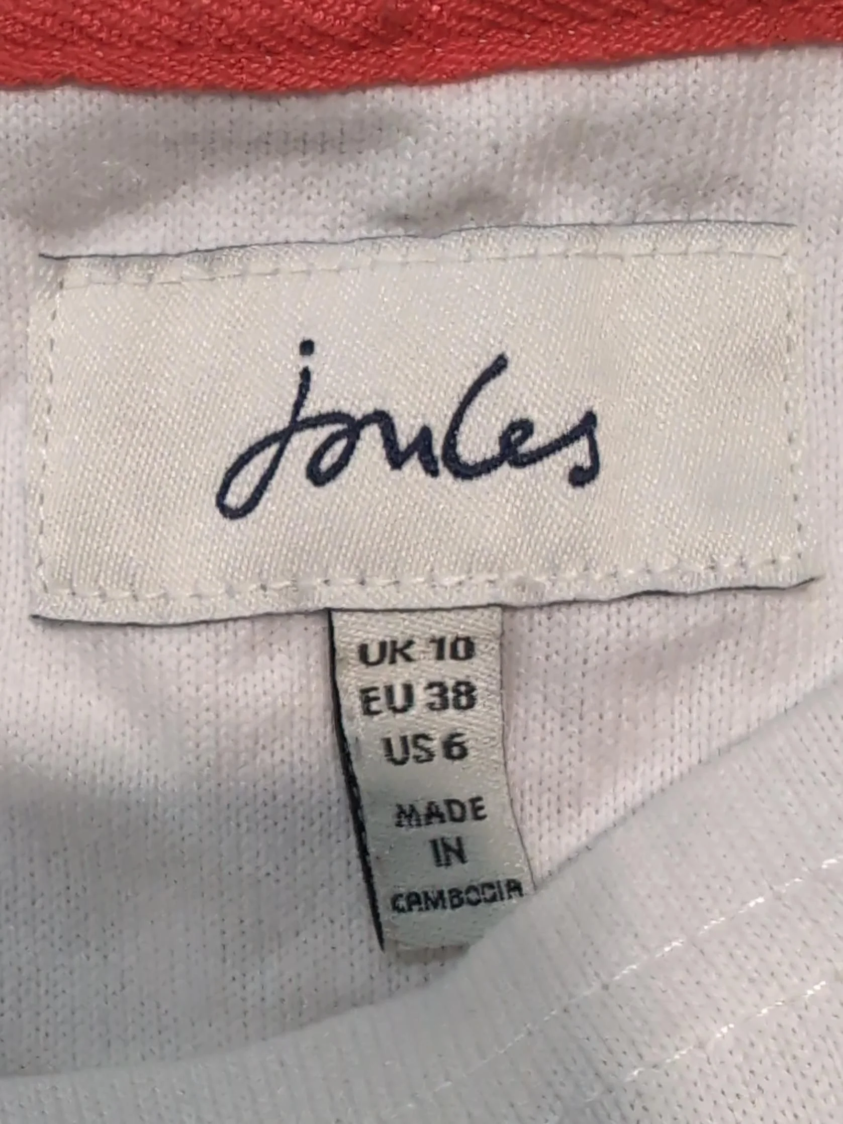 Joules Women's Top UK 10 Blue Striped 100% Cotton Long Sleeve Round Neck Basic - Image 5