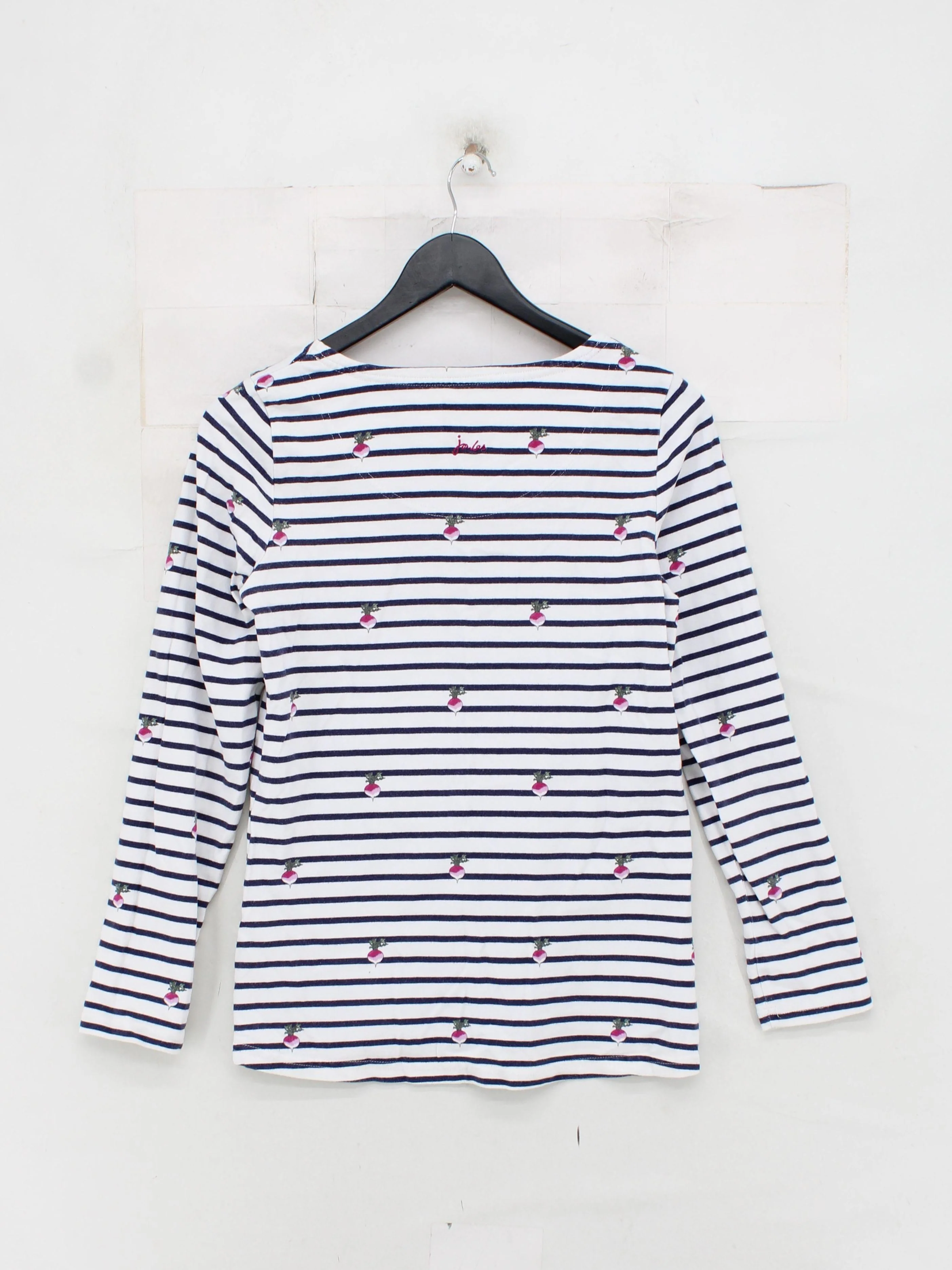 Joules Women's Top UK 10 Multi Striped 100% Cotton Long Sleeve Round Neck Basic - Image 2