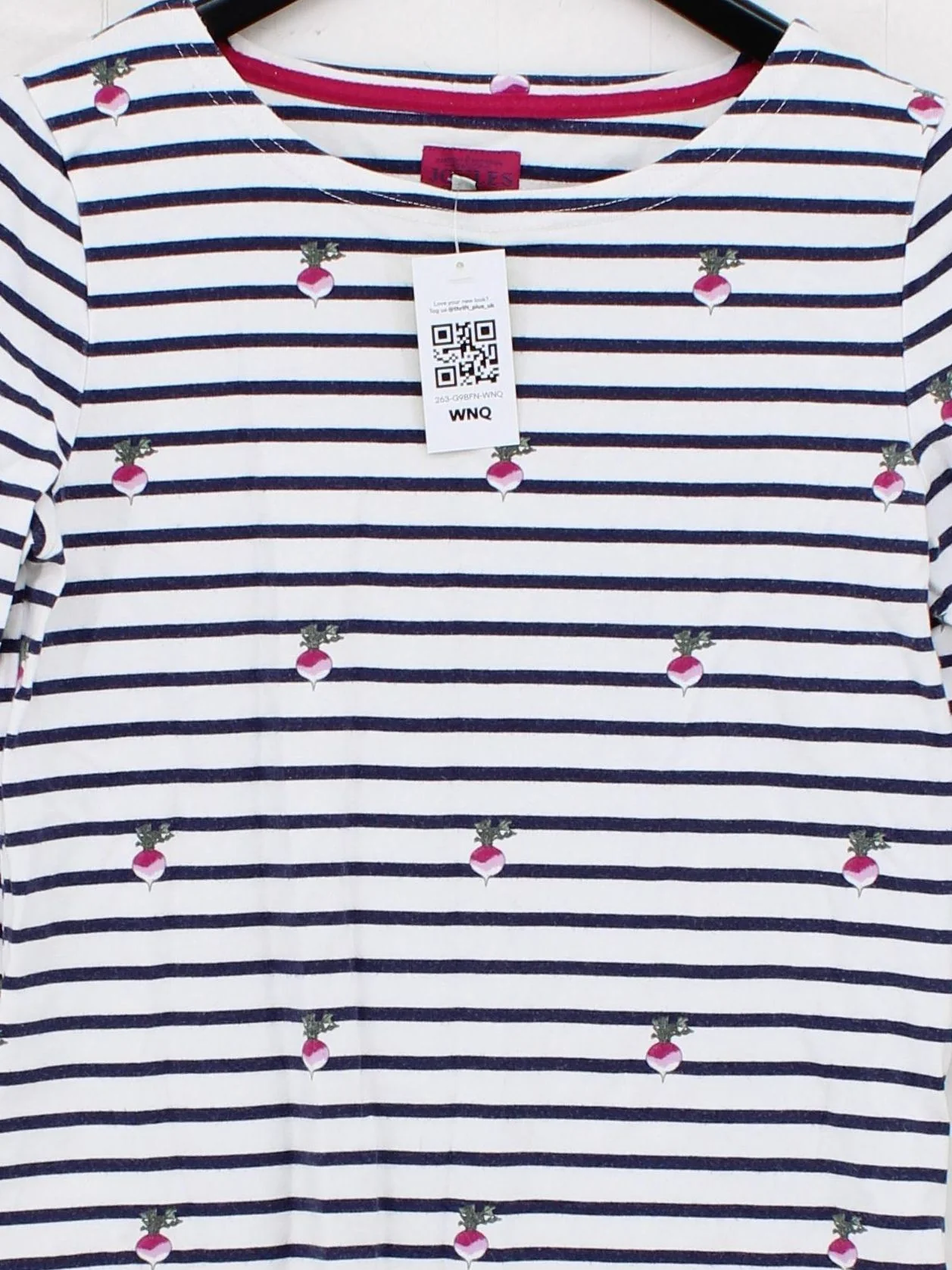 Joules Women's Top UK 10 Multi Striped 100% Cotton Long Sleeve Round Neck Basic - Image 3