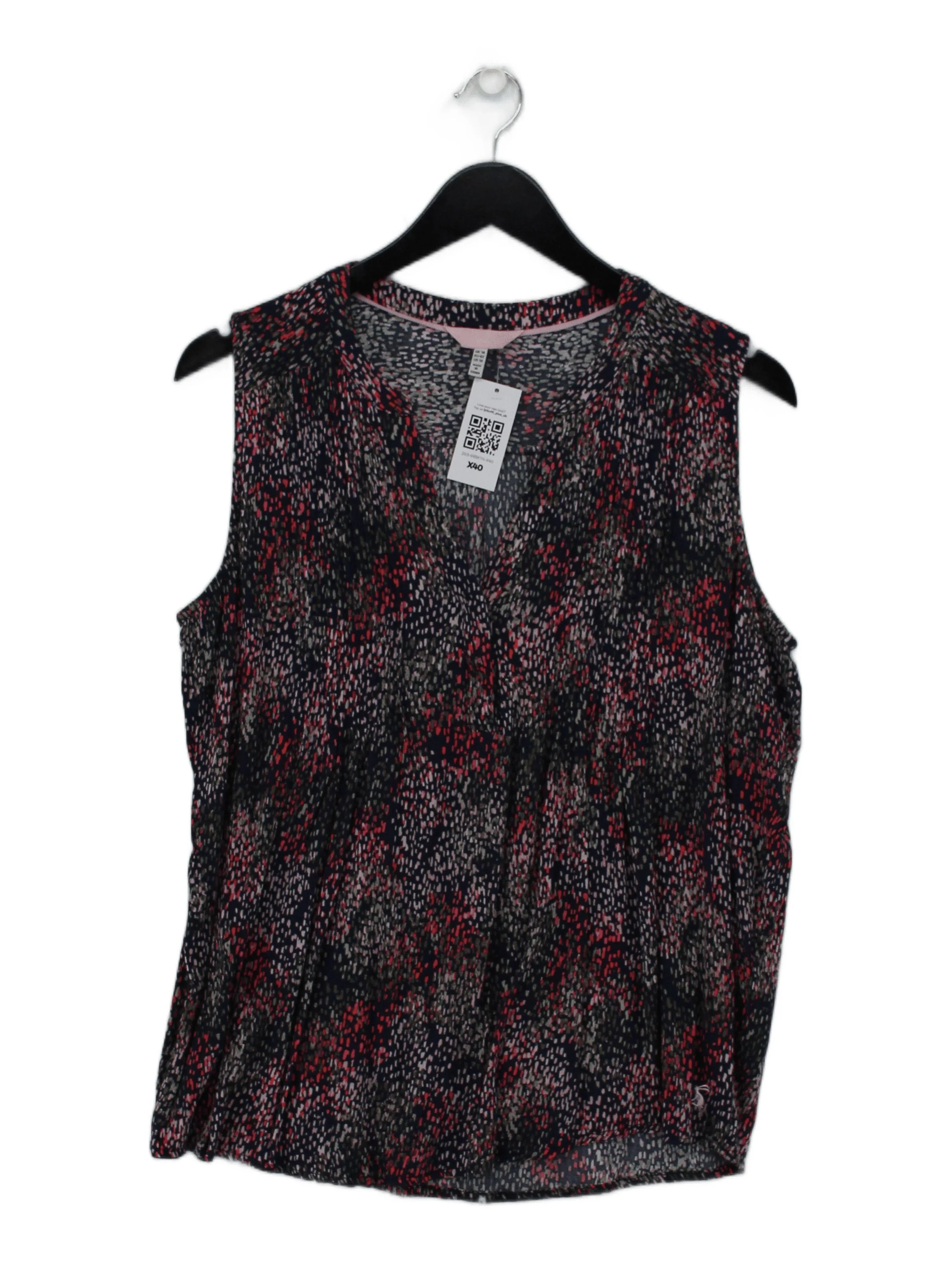 Joules Women's Top UK 14 Multi 100% Viscose Sleeveless V-Neck Basic
