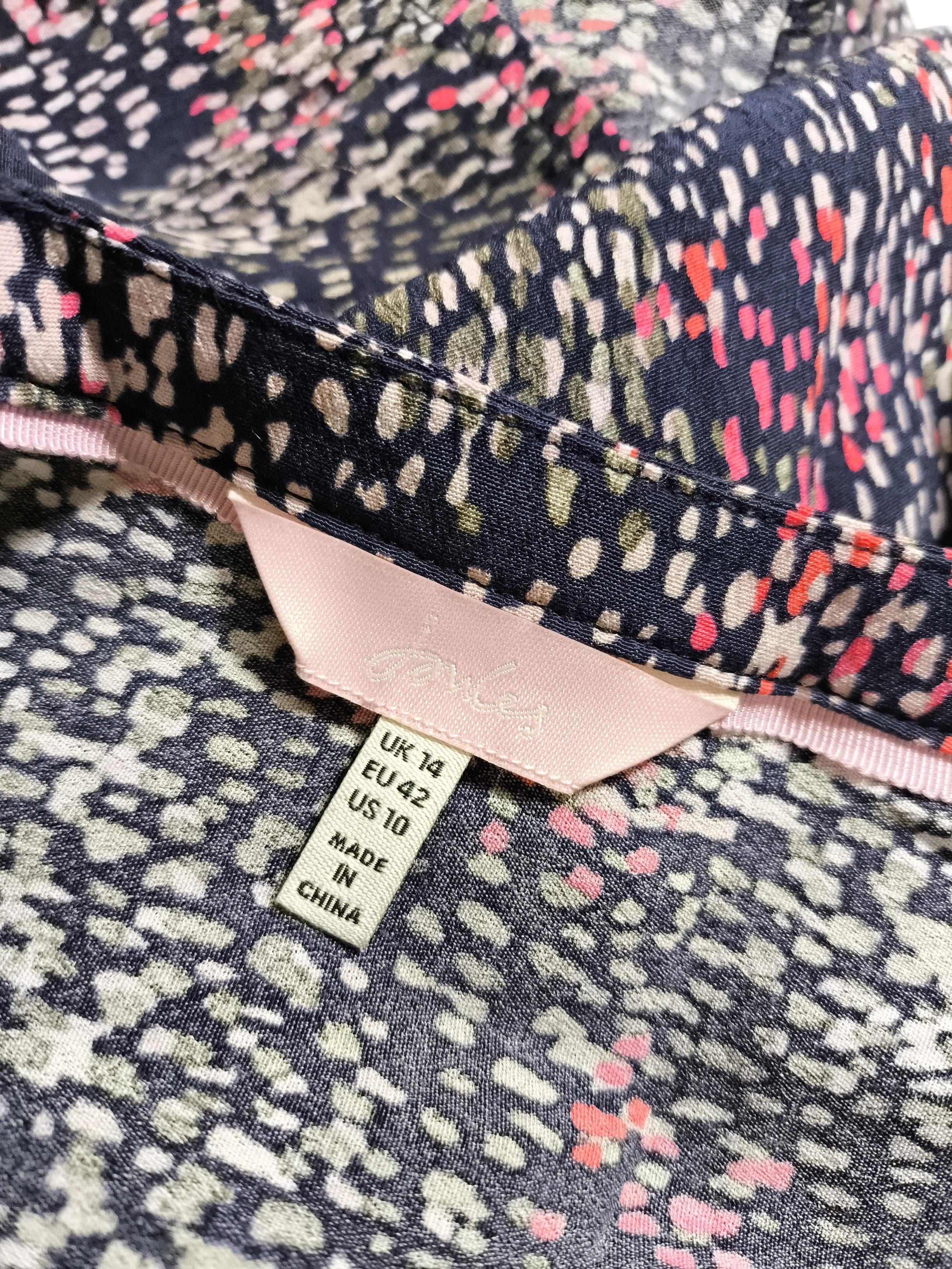 Joules Women's Top UK 14 Multi 100% Viscose Sleeveless V-Neck Basic - Image 5
