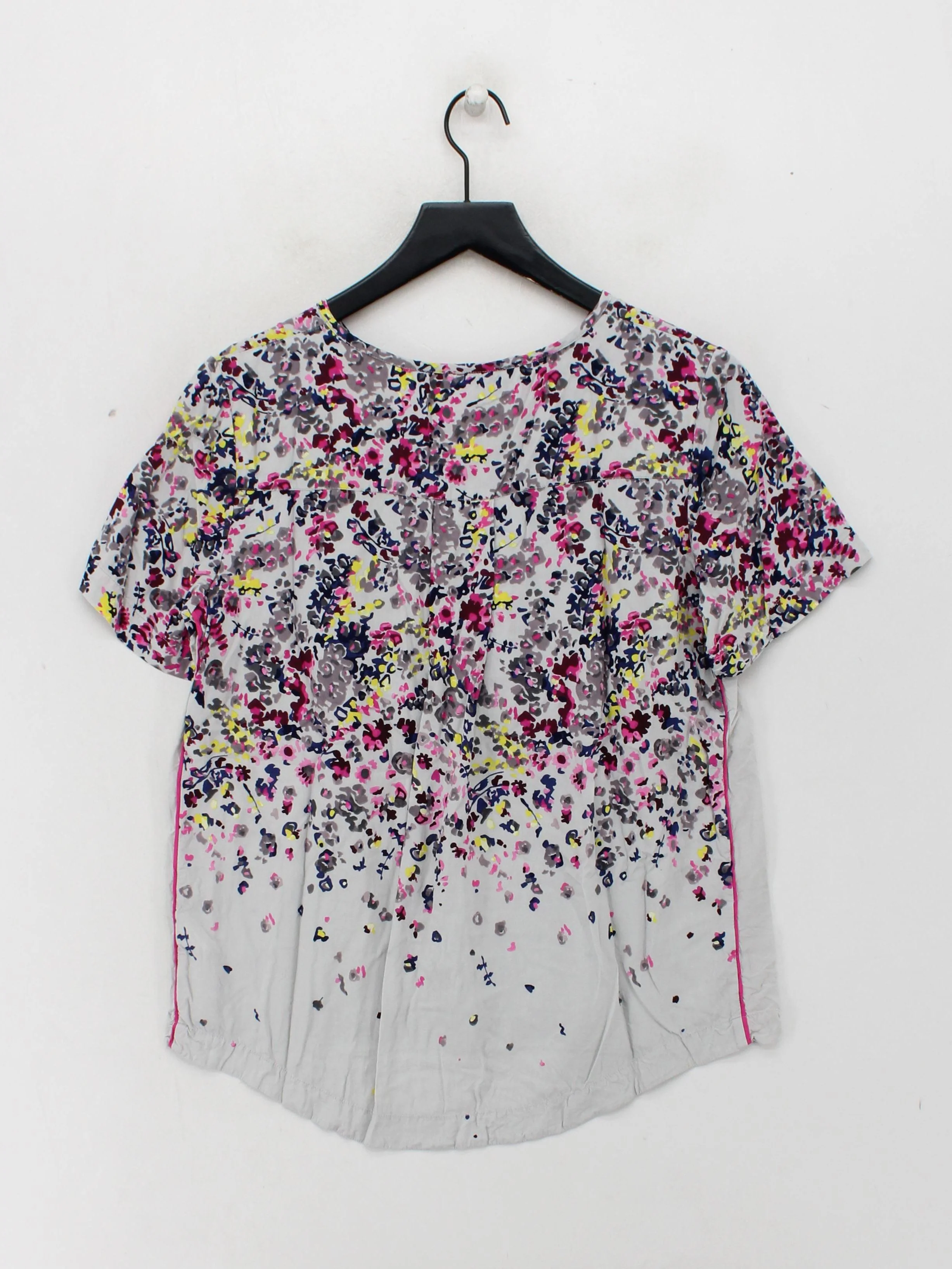 Joules Women's Top UK 14 Multi Floral 100% Viscose Short Sleeve Round Neck Basic - Image 2