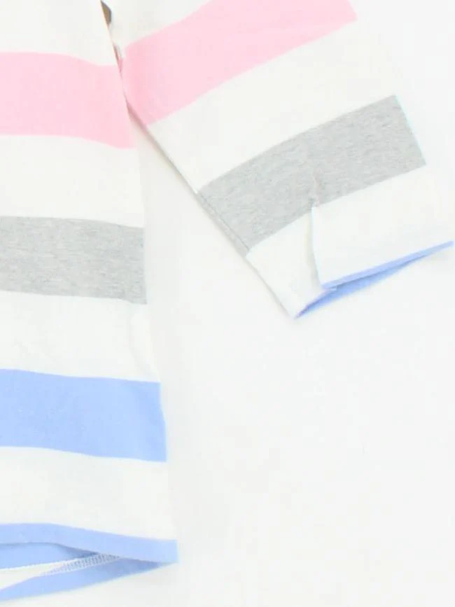 Joules Women's Top UK 14 Multi Striped 100% Cotton 3/4 Sleeve Round Neck Basic - Image 4