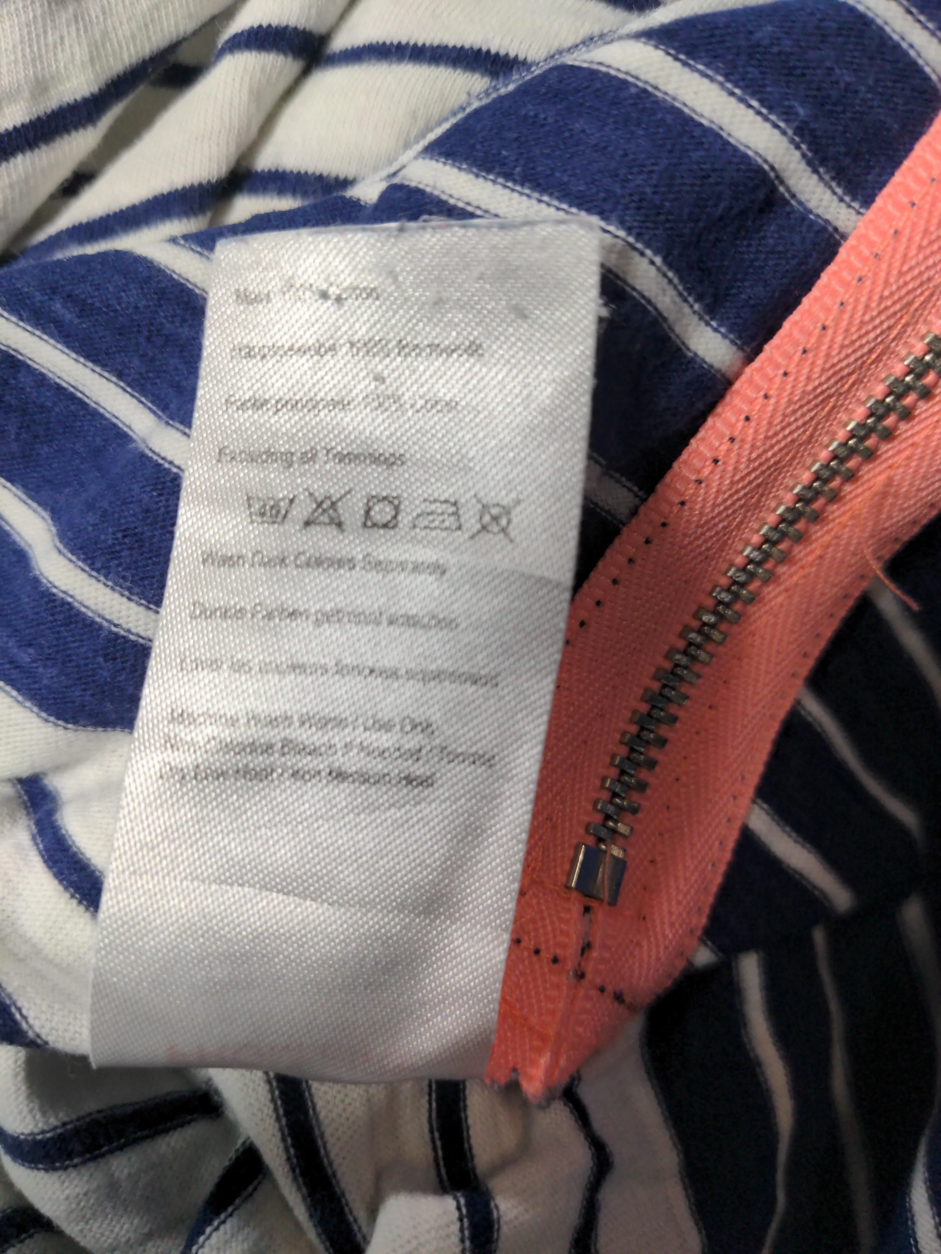 Joules Women's Top UK 14 White Striped 100% Cotton 3/4 Sleeve Round Neck Basic - Image 7