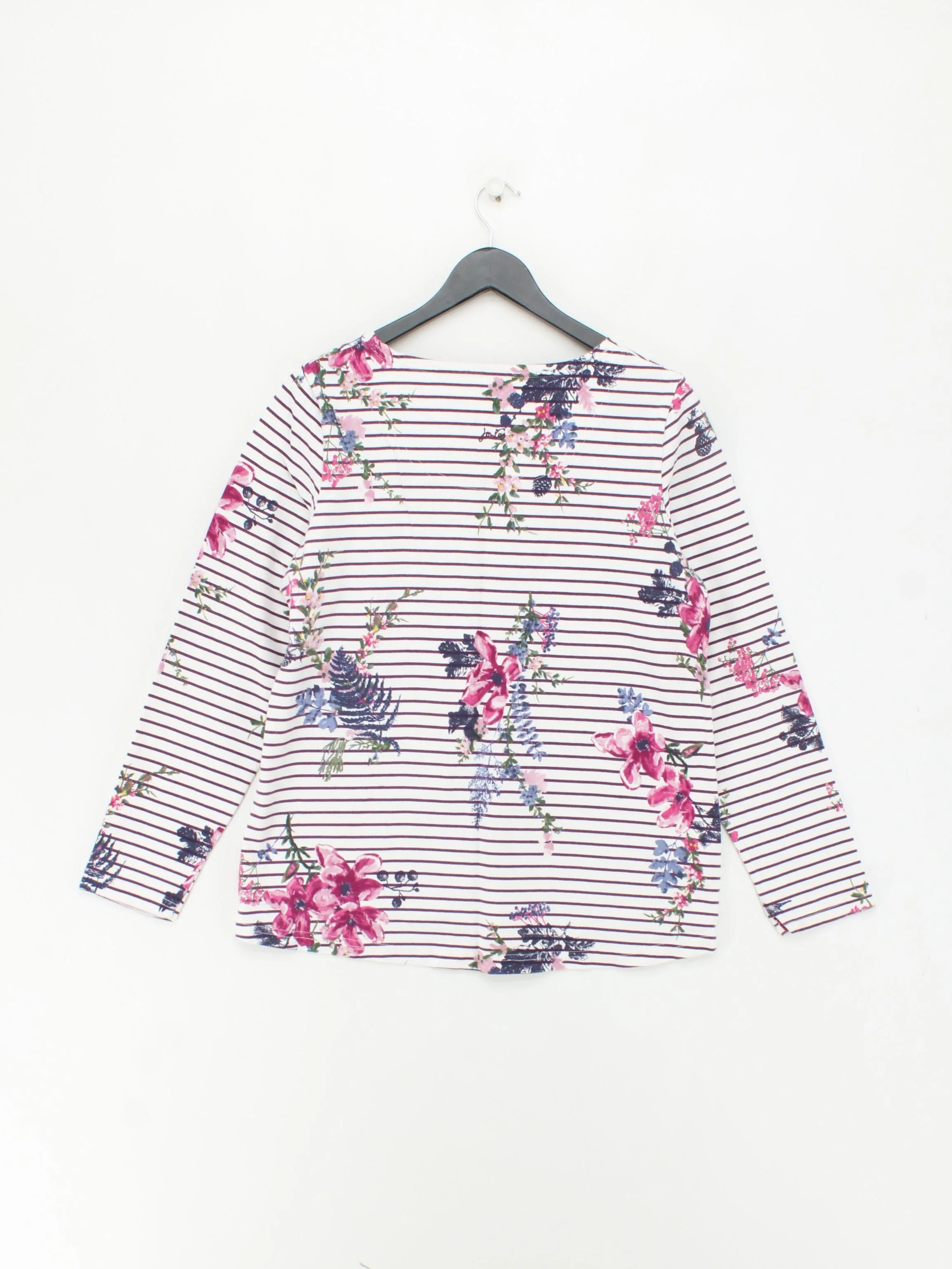 Joules Women's Top UK 16 Multi Striped 100% Cotton Long Sleeve Round Neck Basic - Image 2