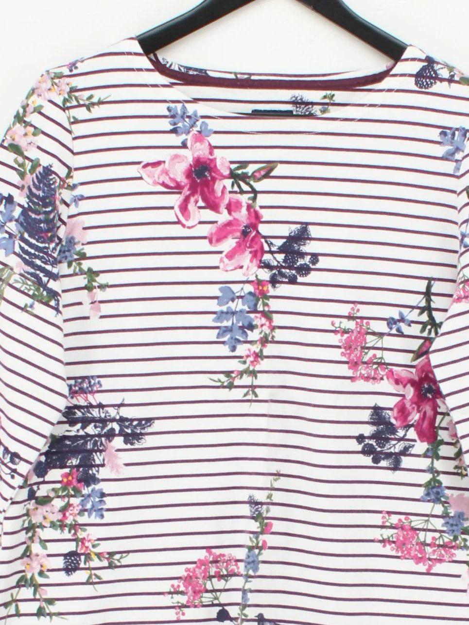 Joules Women's Top UK 16 Multi Striped 100% Cotton Long Sleeve Round Neck Basic - Image 3