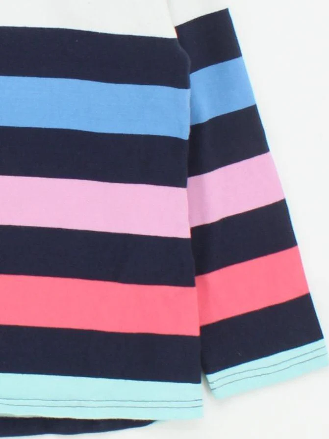 Joules Women's Top UK 18 Multi Striped 100% Cotton Long Sleeve Round Neck Basic - Image 4