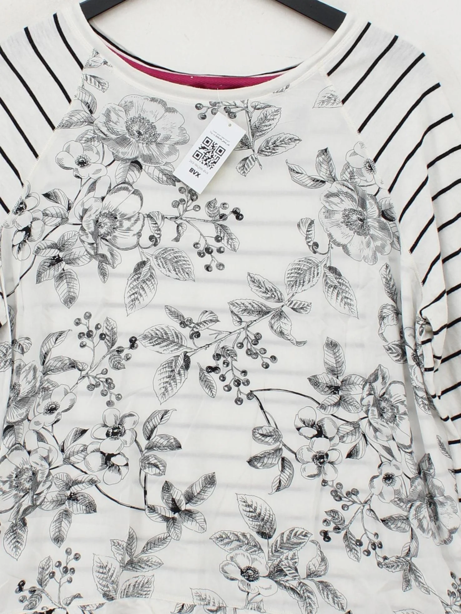 Joules Women's Top UK 18 White Cotton with Viscose Basic - Image 3