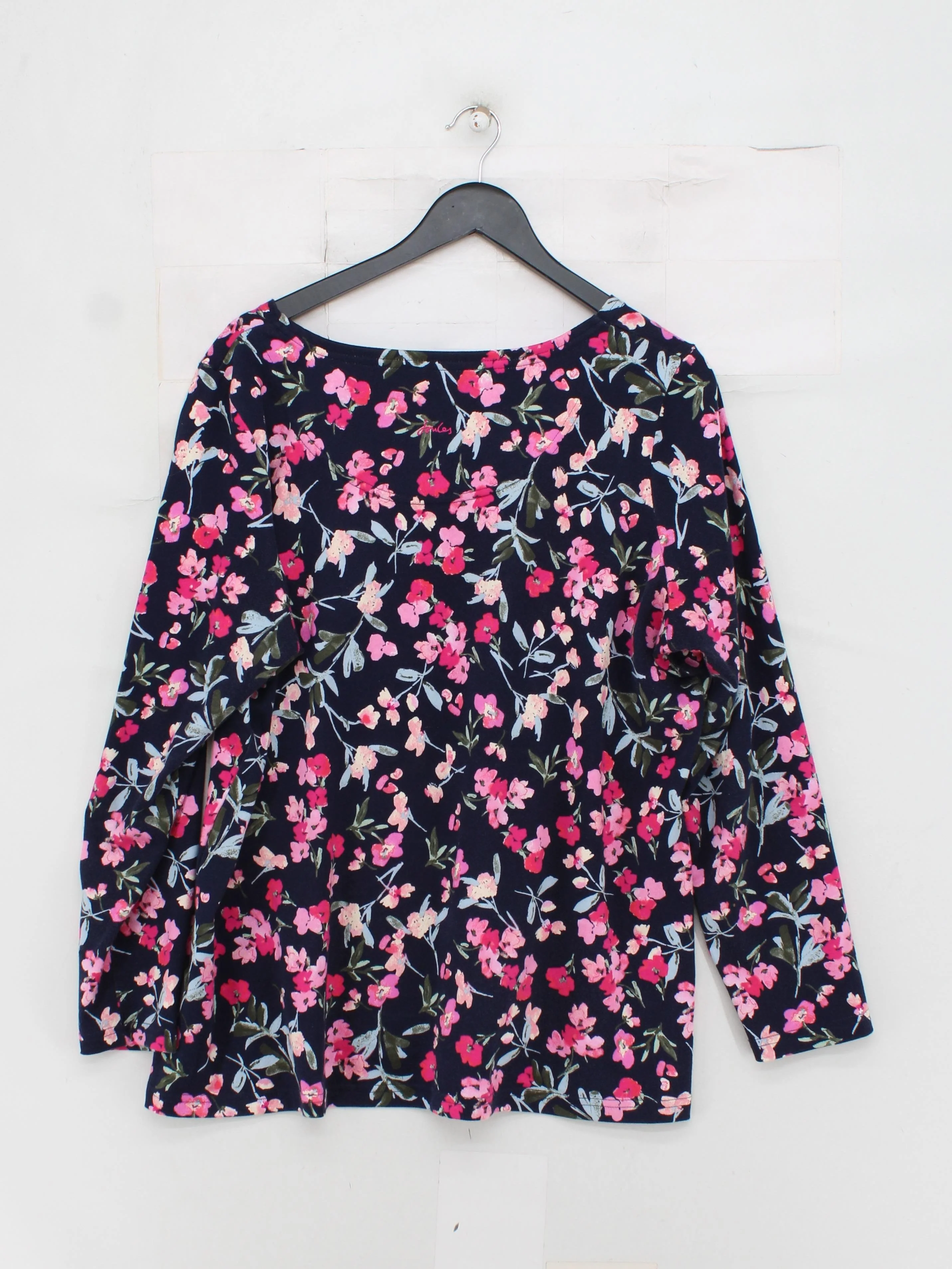 Joules Women's Top UK 20 Multi Floral 100% Cotton Long Sleeve Round Neck Basic - Image 2