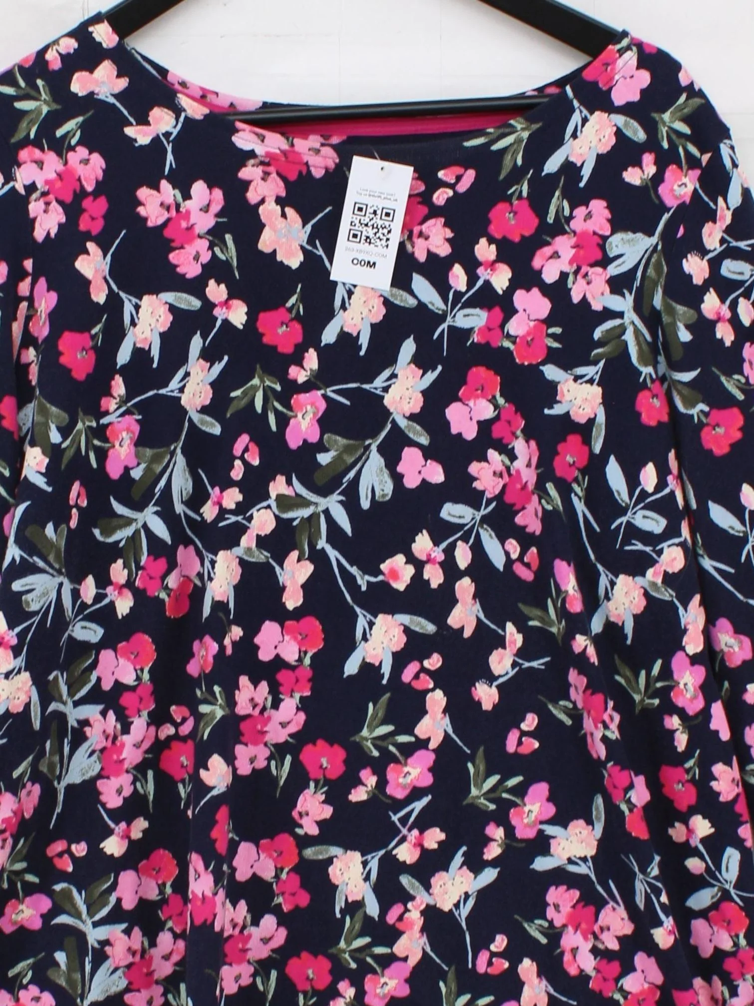 Joules Women's Top UK 20 Multi Floral 100% Cotton Long Sleeve Round Neck Basic - Image 3