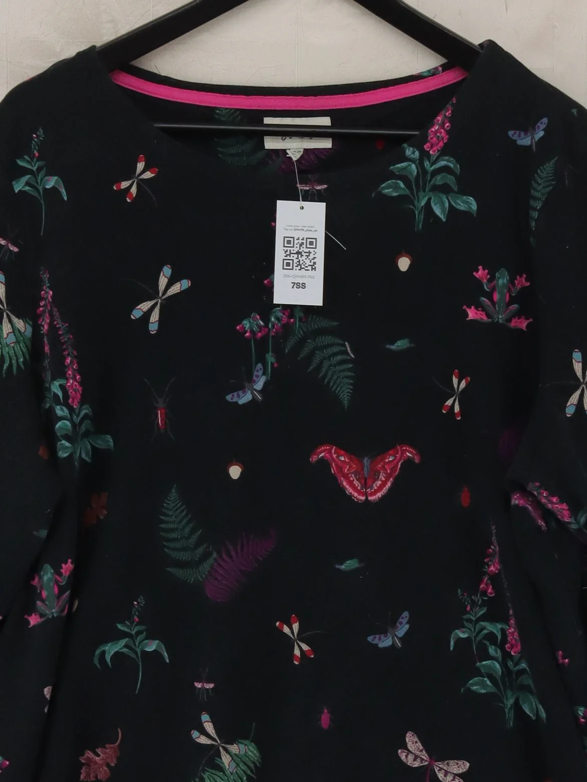 Joules Women's Top XXL Black 100% Cotton Long Sleeve Round Neck Basic - Image 3
