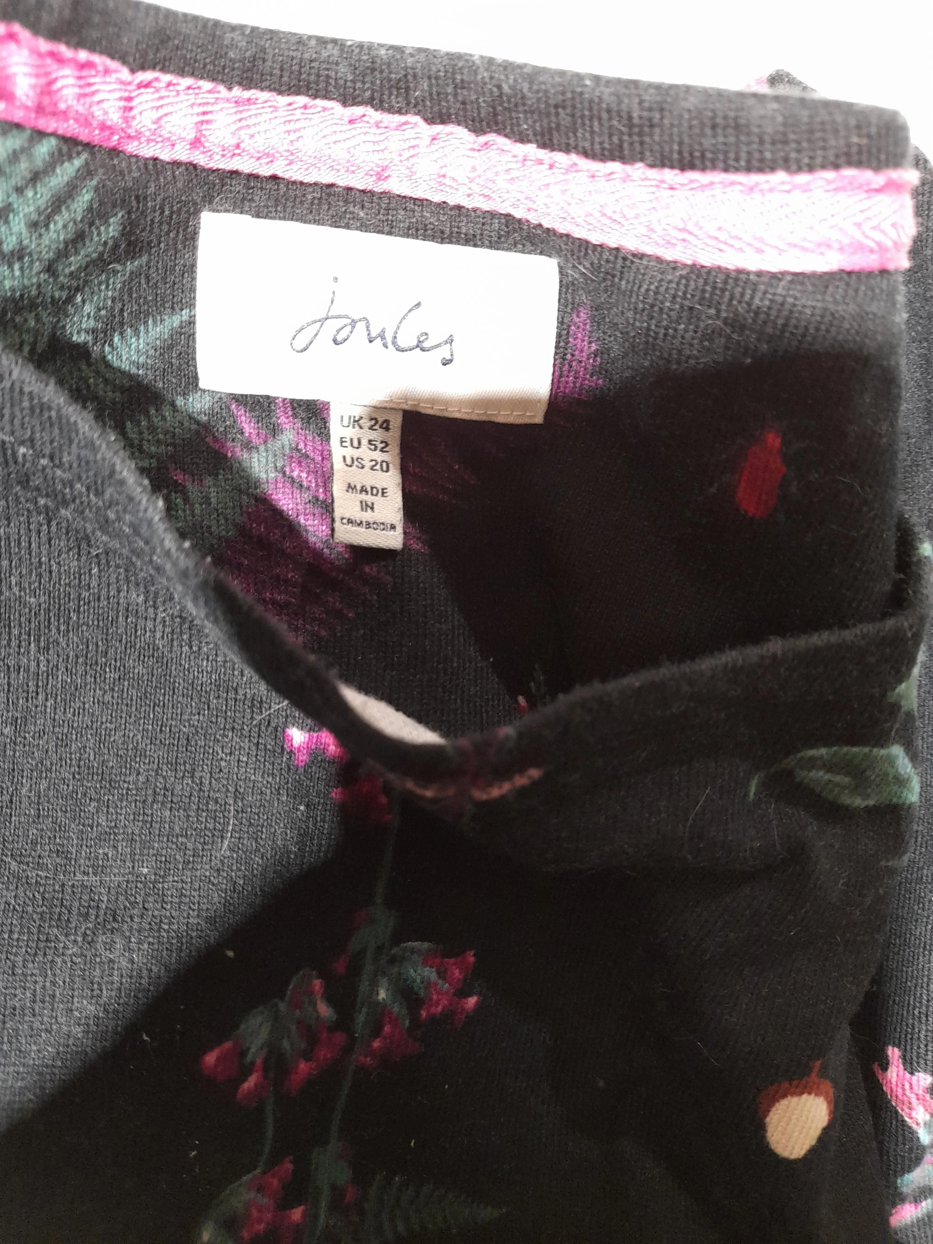 Joules Women's Top XXL Black 100% Cotton Long Sleeve Round Neck Basic - Image 6