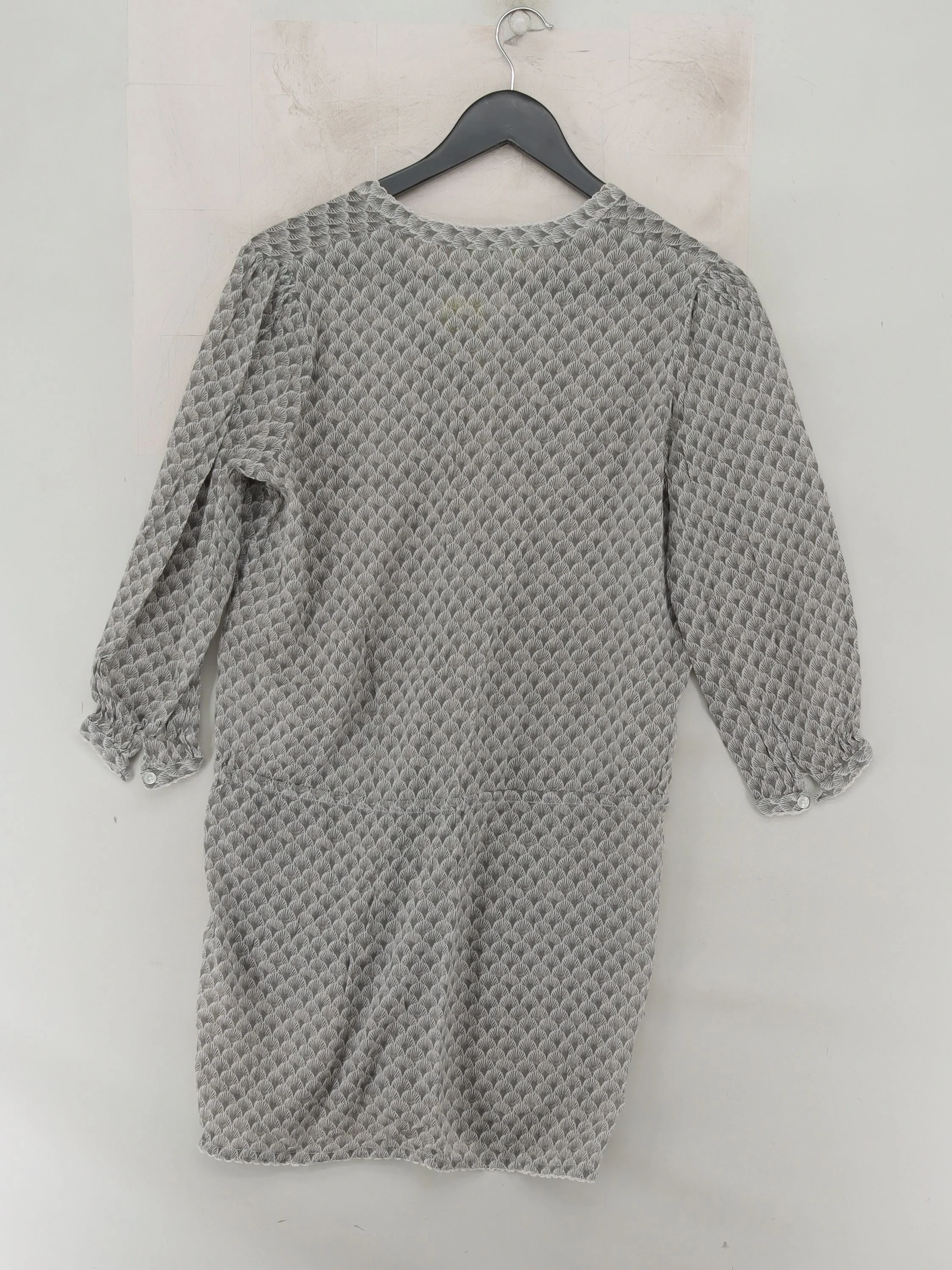 Joules Women's Top XXS Grey Geometric 100% Cotton 3/4 Sleeve Round Neck Basic - Image 2