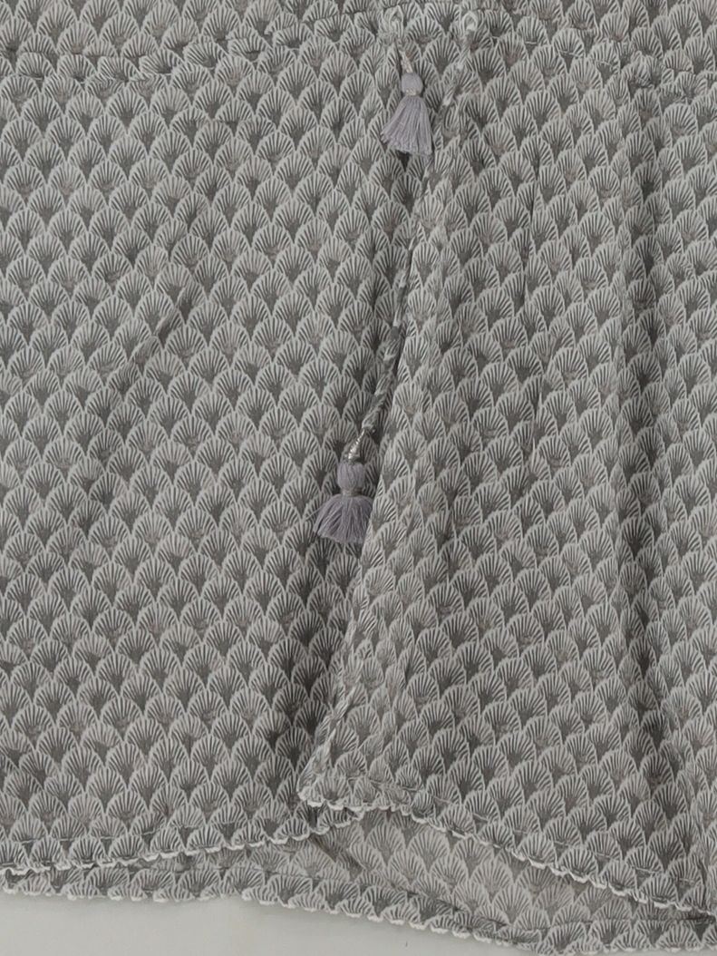 Joules Women's Top XXS Grey Geometric 100% Cotton 3/4 Sleeve Round Neck Basic - Image 4