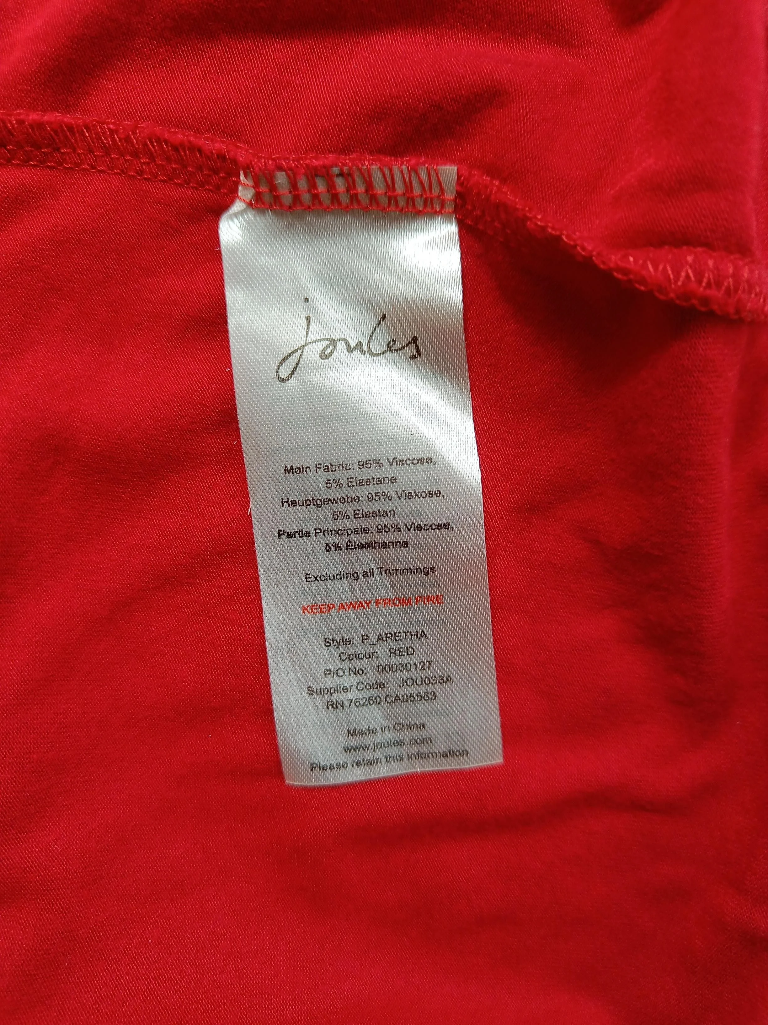 Joules Wrap Mini Dress UK12 in Red - Image 6