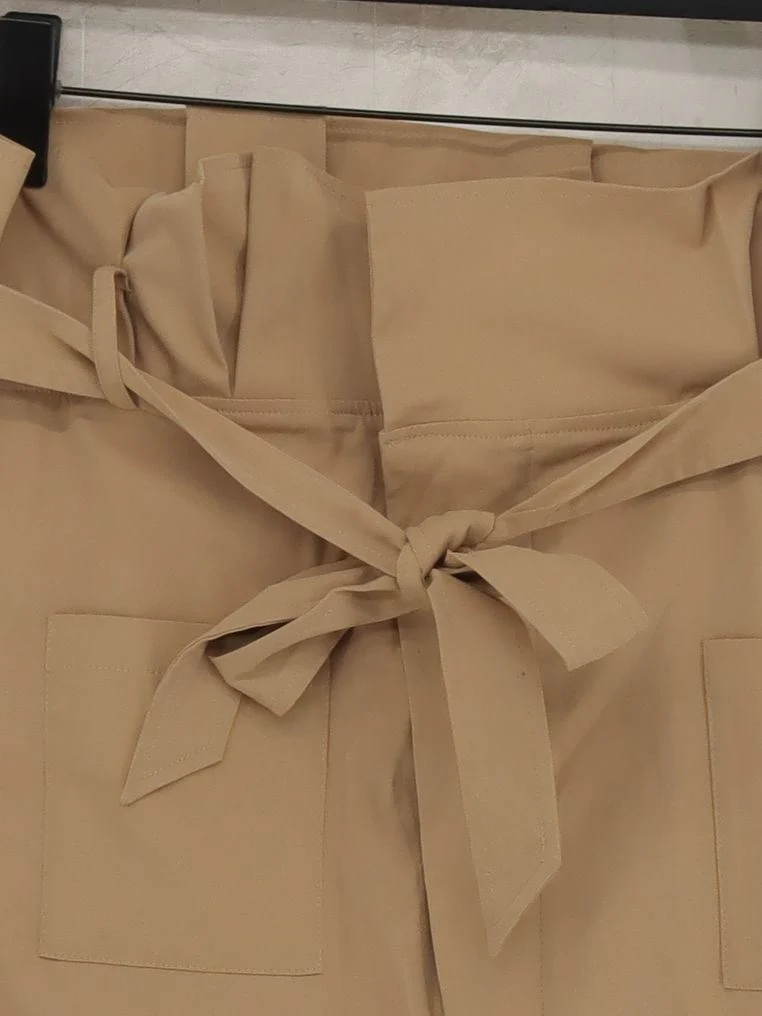 Jovonna London Women's Midi Skirt XS Tan 100% Polyester Midi Wrap - Image 3