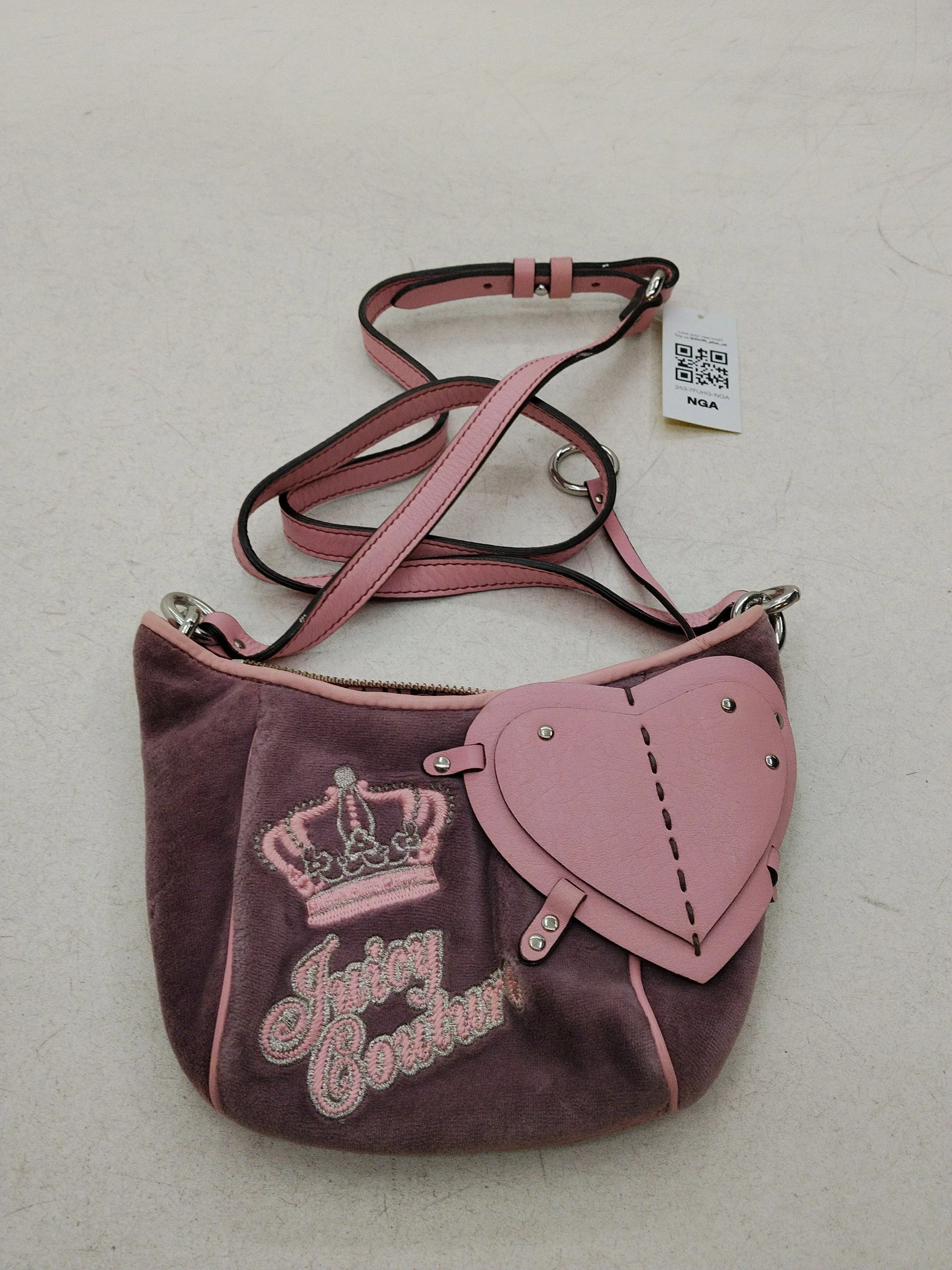Juicy Couture Women's Bag Purple Graphic Polyester with Faux Leather Crossbody - Image 2