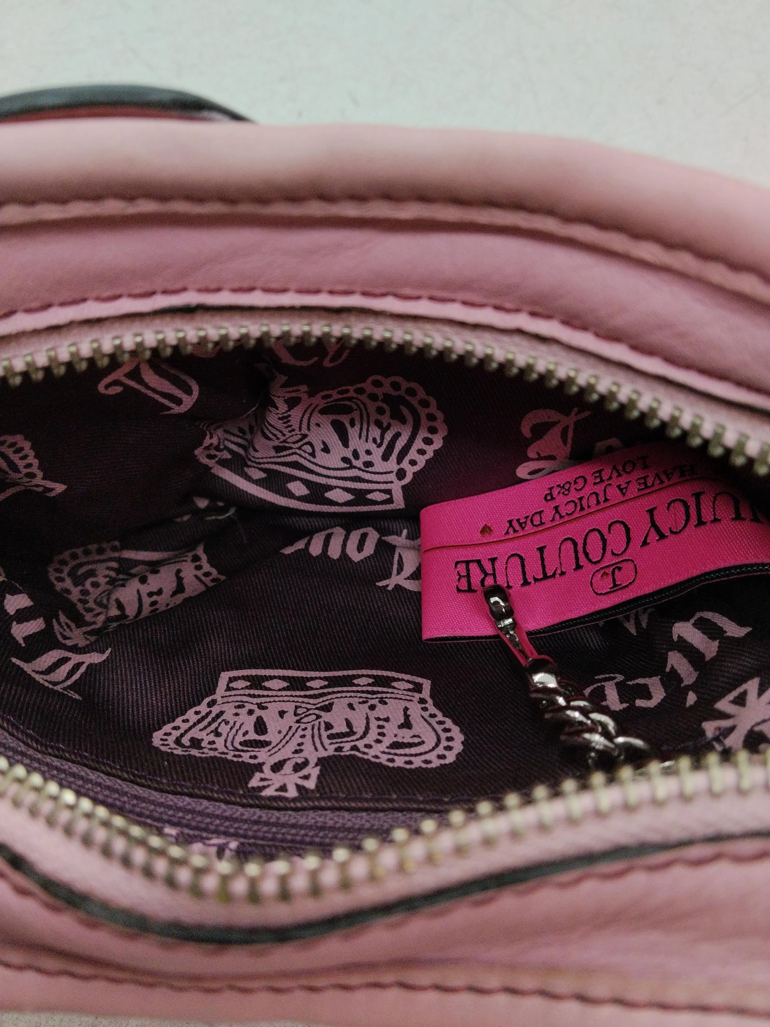 Juicy Couture Women's Bag Purple Graphic Polyester with Faux Leather Crossbody - Image 4
