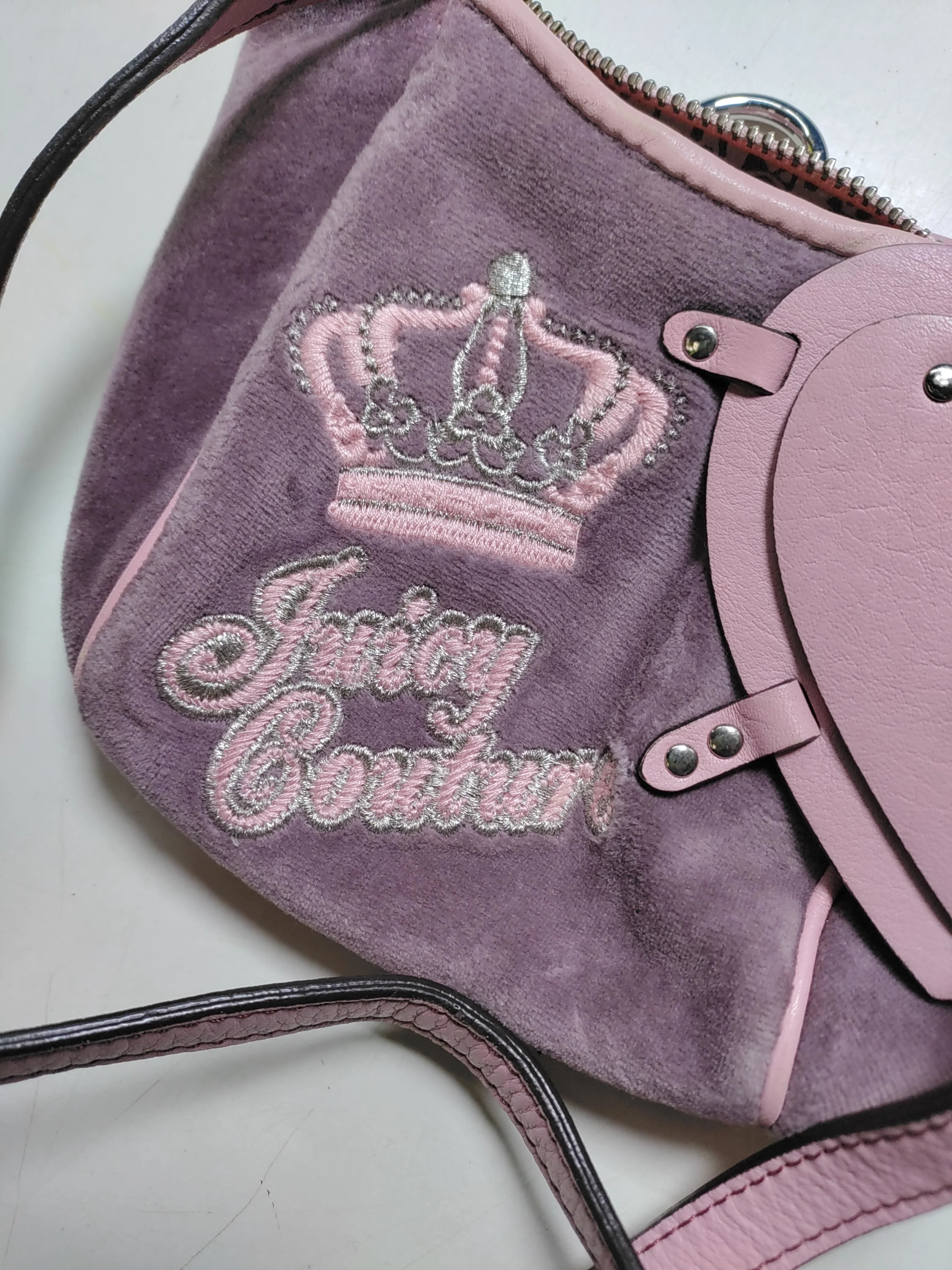 Juicy Couture Women's Bag Purple Graphic Polyester with Faux Leather Crossbody - Image 5