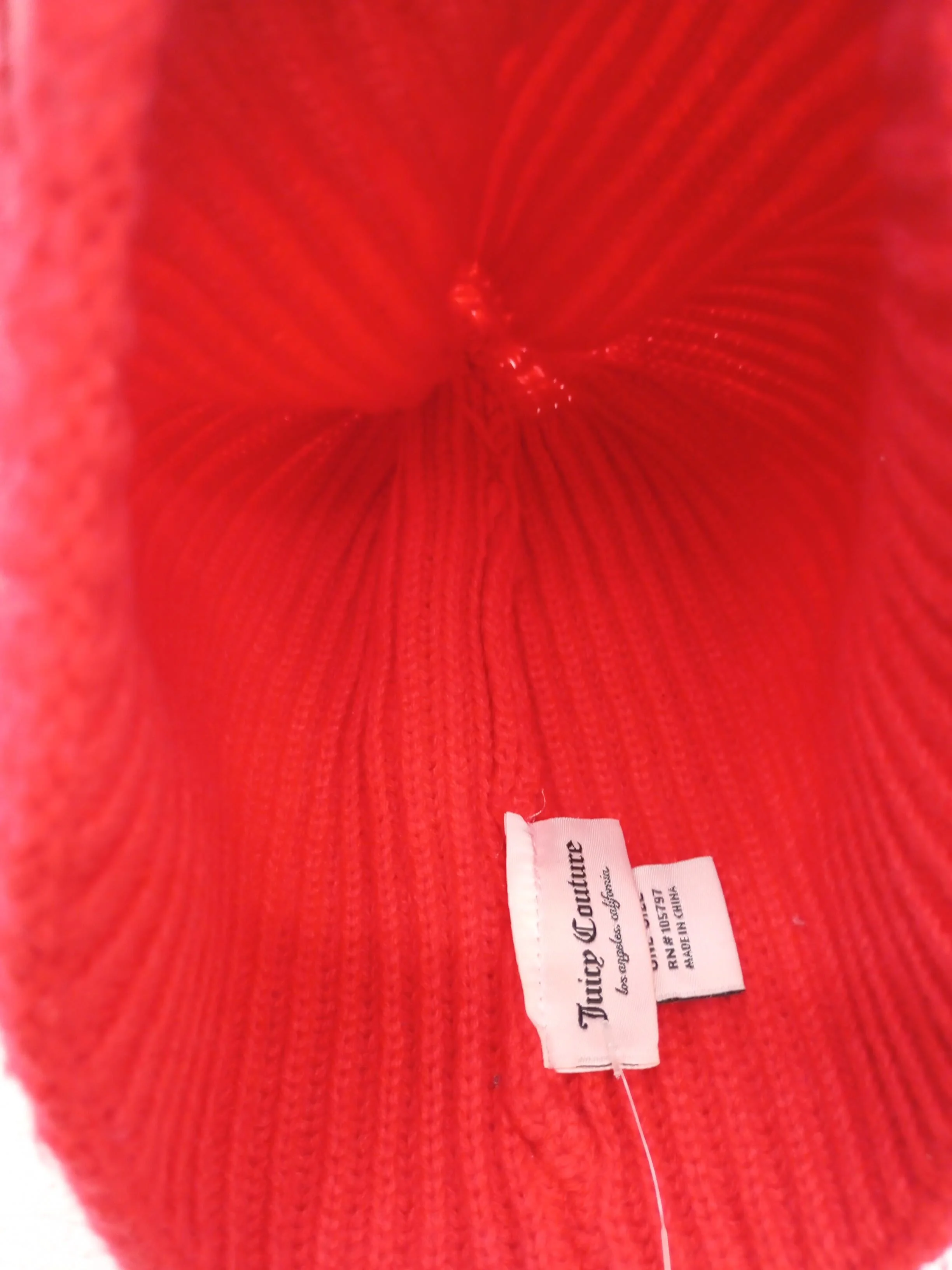 Juicy Couture Women's Hat M Red Graphic 100% Acrylic Beanie - Image 4