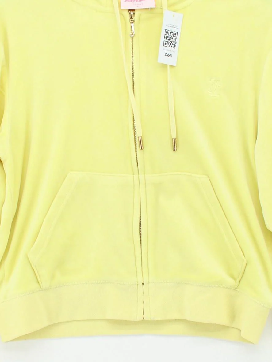 Juicy Couture Women's Hoodie L Yellow Polyester with Elastane Pullover - Image 3
