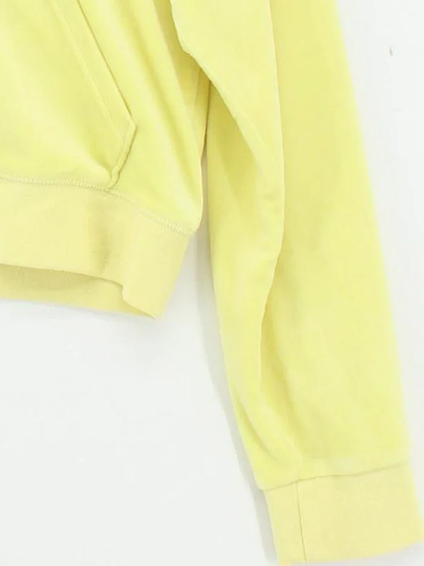 Juicy Couture Women's Hoodie L Yellow Polyester with Elastane Pullover - Image 4