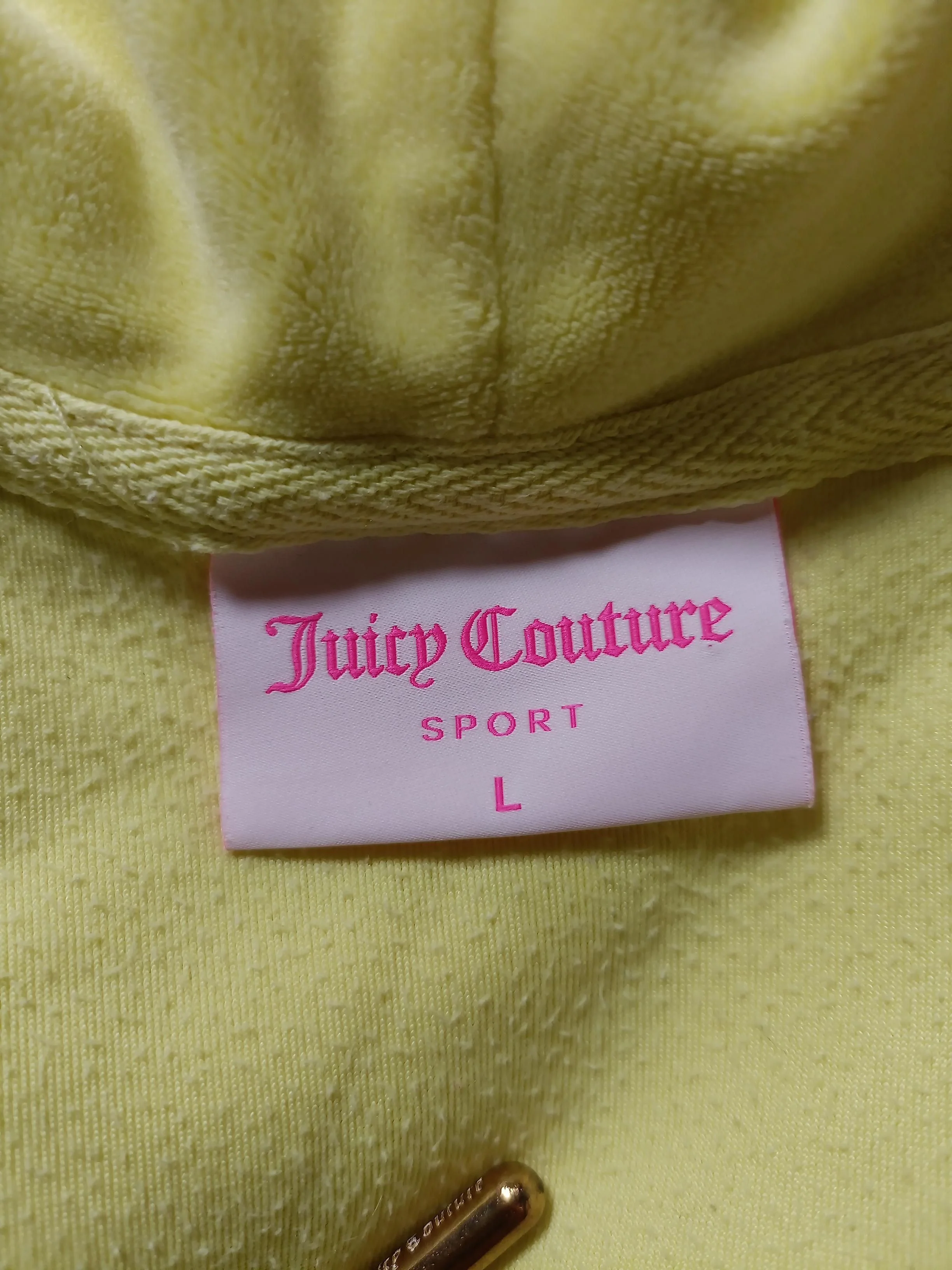 Juicy Couture Women's Hoodie L Yellow Polyester with Elastane Pullover - Image 5