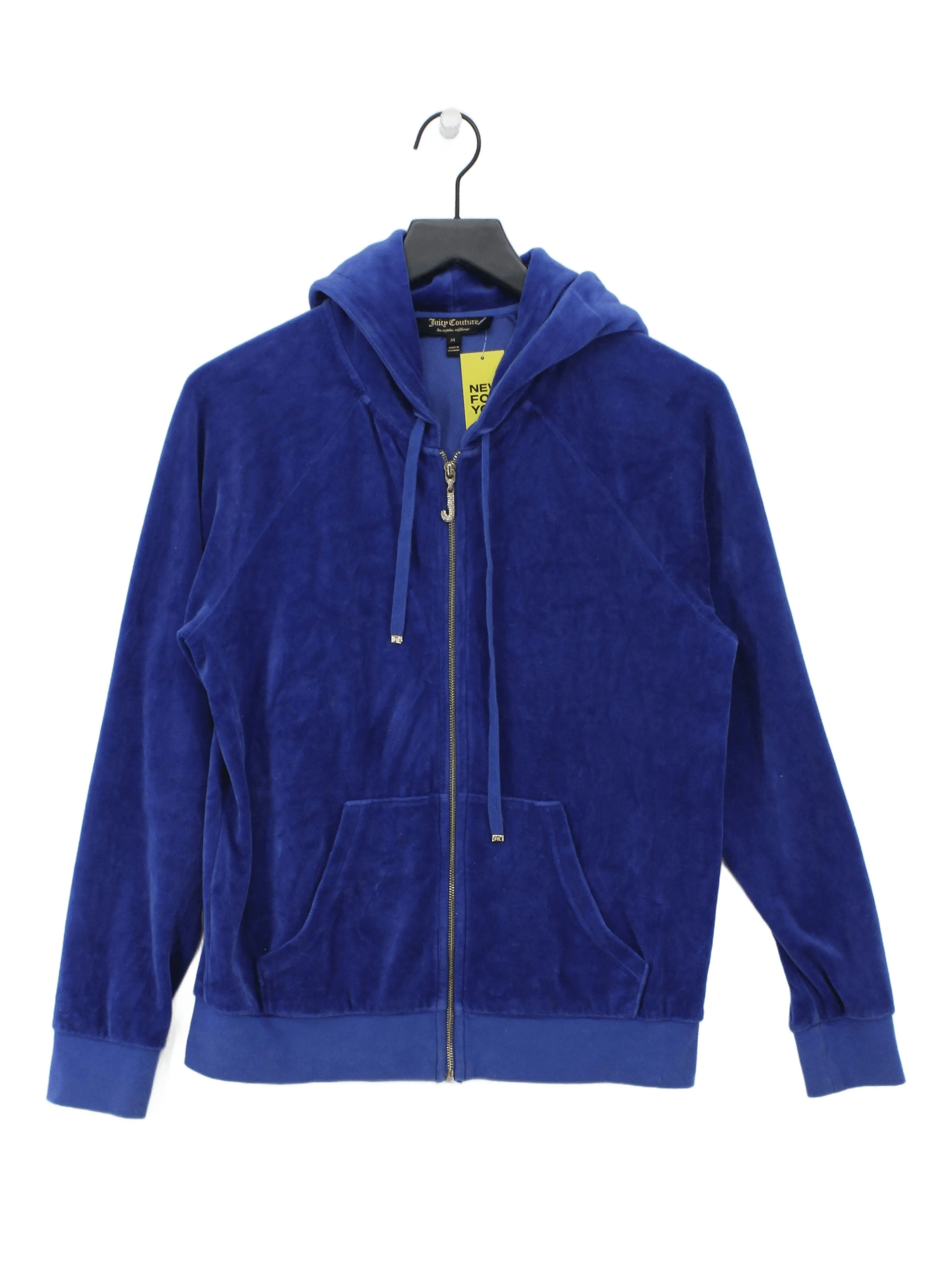 Juicy Couture Women's Hoodie M Blue Cotton with Polyester Pullover