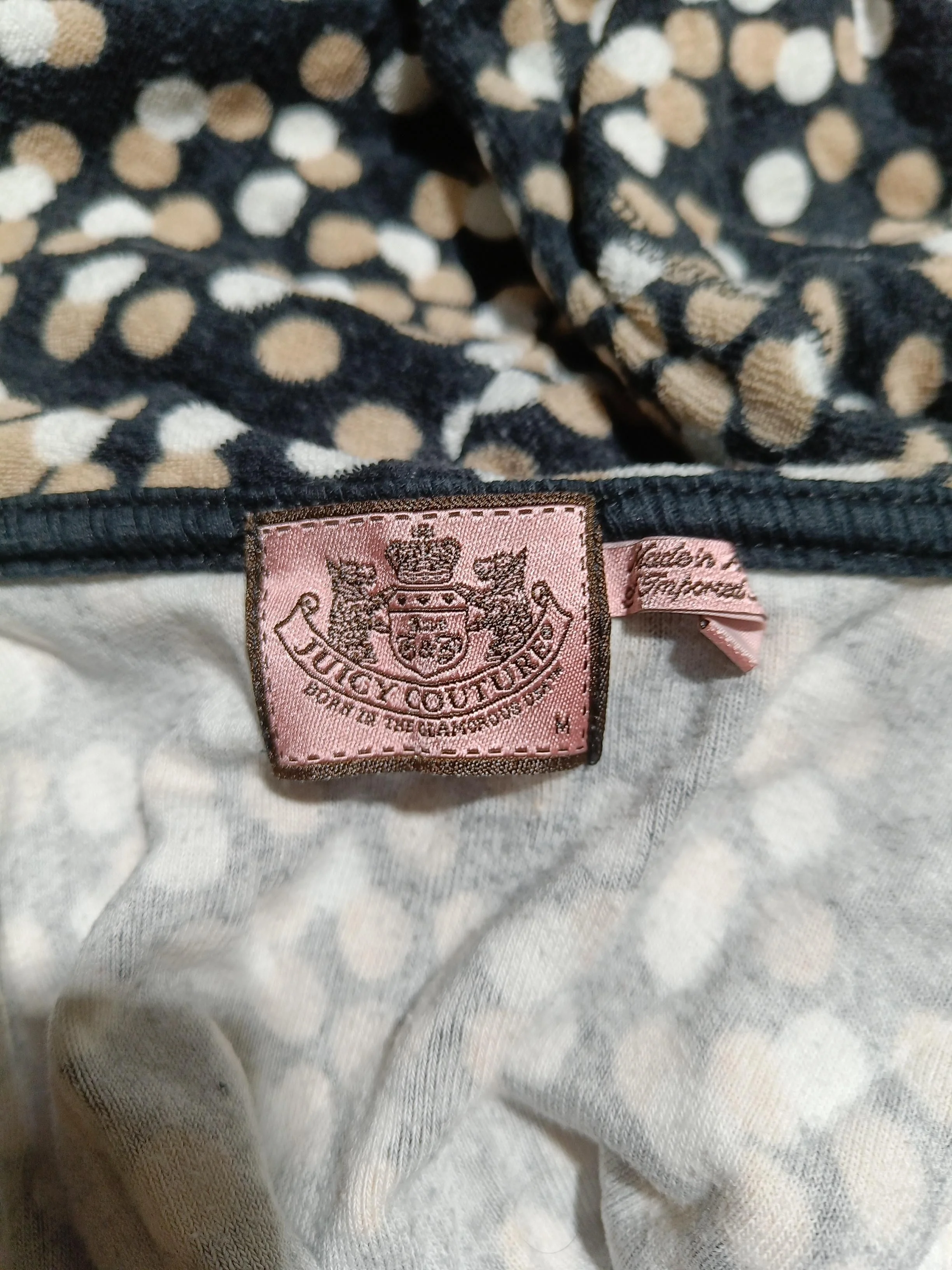 Juicy Couture Women's Hoodie M Multi Polkadot Cotton with Rayon Pullover - Image 5